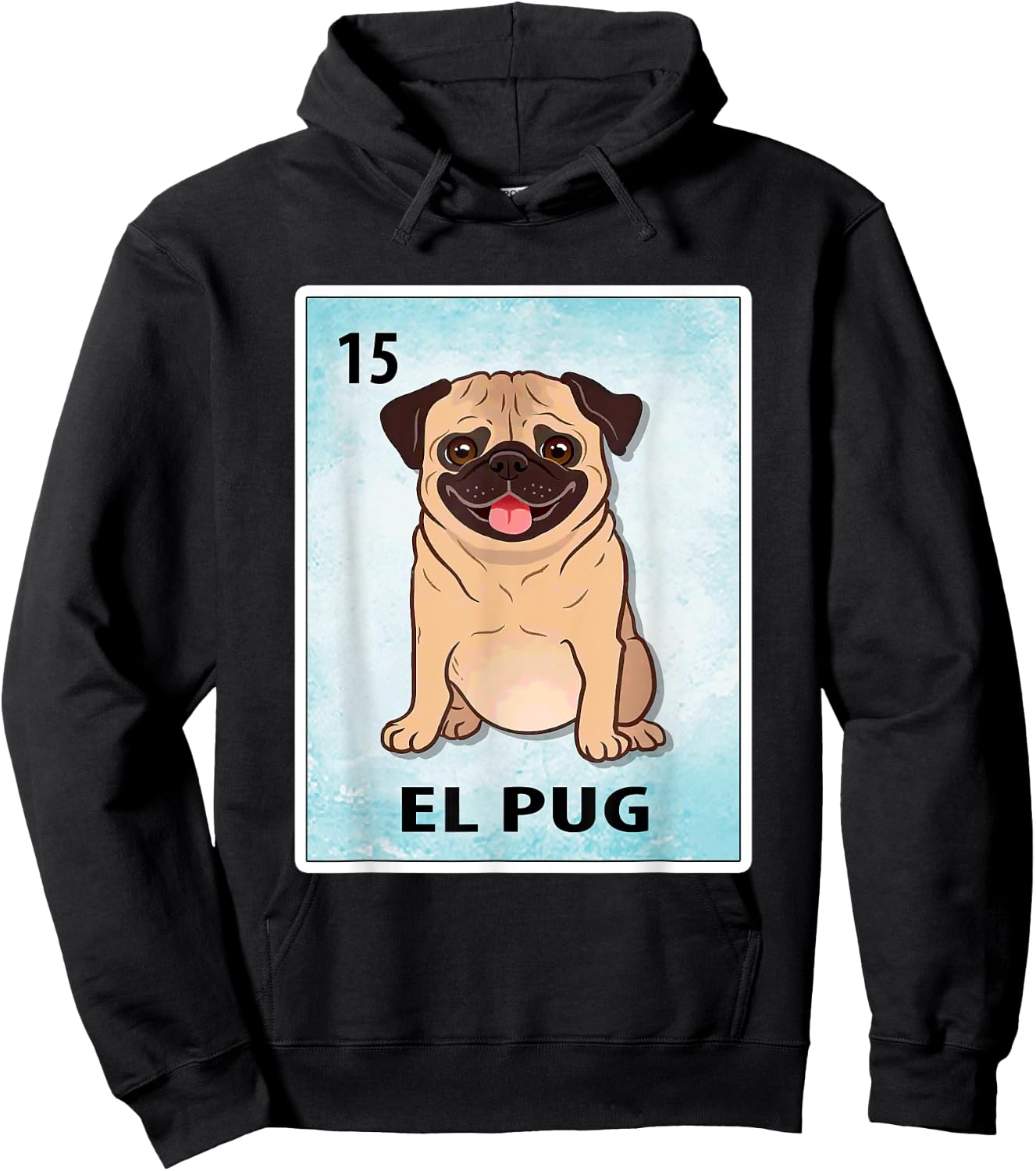 El Pug Mexican Pug Cards Hoodie - Hoodie | Black