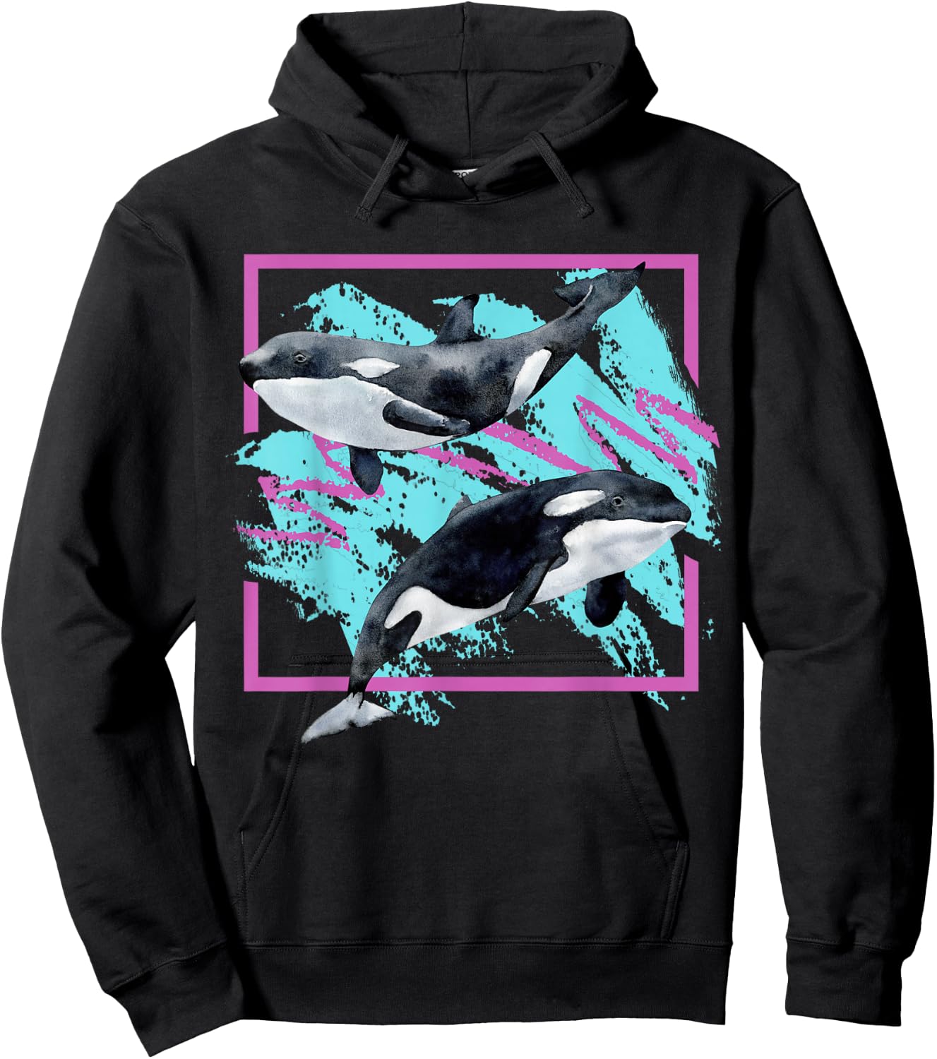 Save Whales 90s Orca Ocean Animals Chart Mammals Guide Eco Hoodie - Hoodie | Black