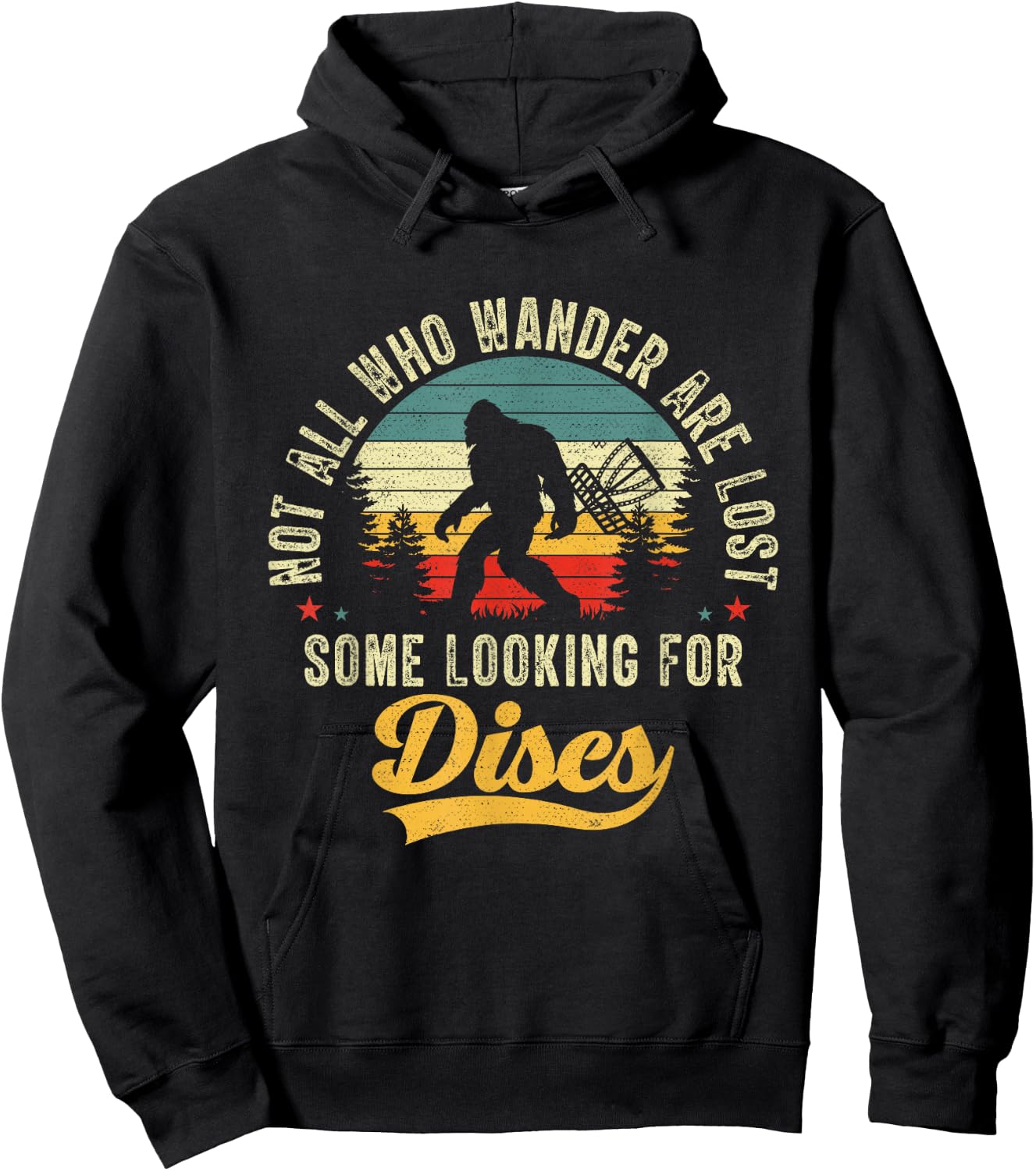 Funny Disc Golfing Bigfoot Disc Golf Bigfoot Sasquatch Kid Hoodie - Hoodie | Black