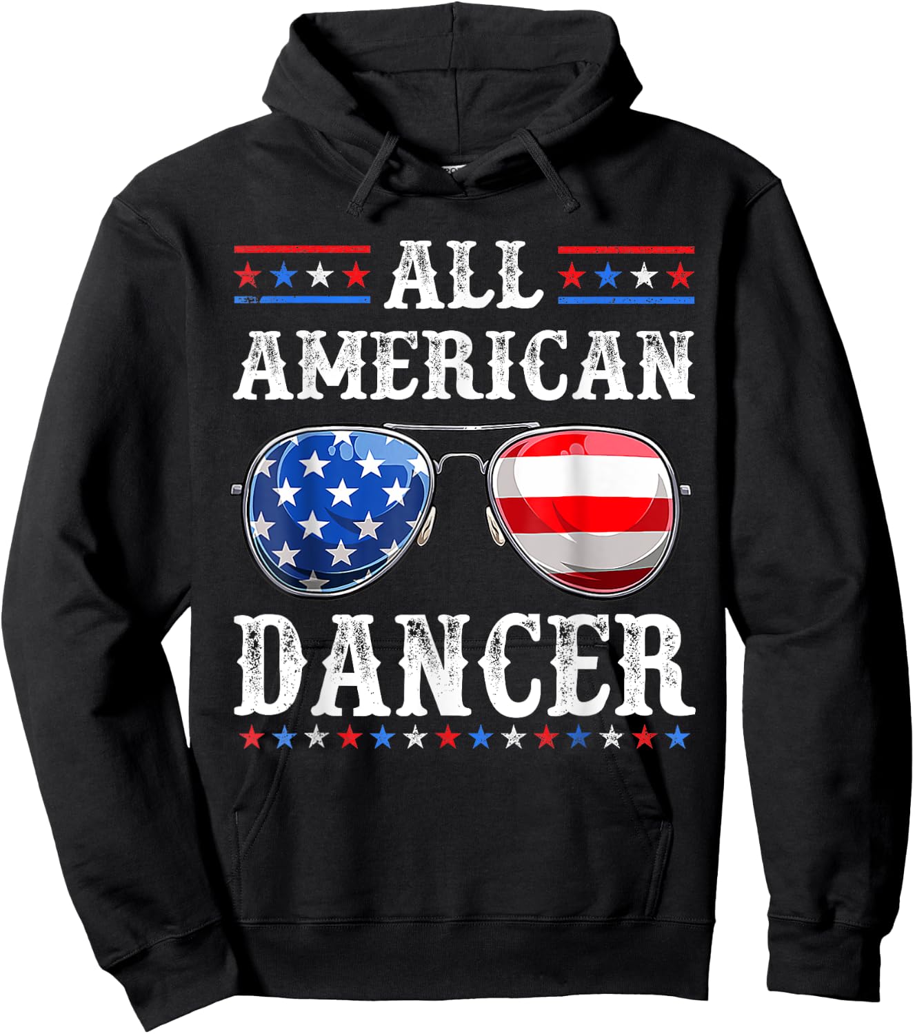 All American Dancer 4th of July Patriotic USA Sunglasses Hoodie - Hoodie | Black