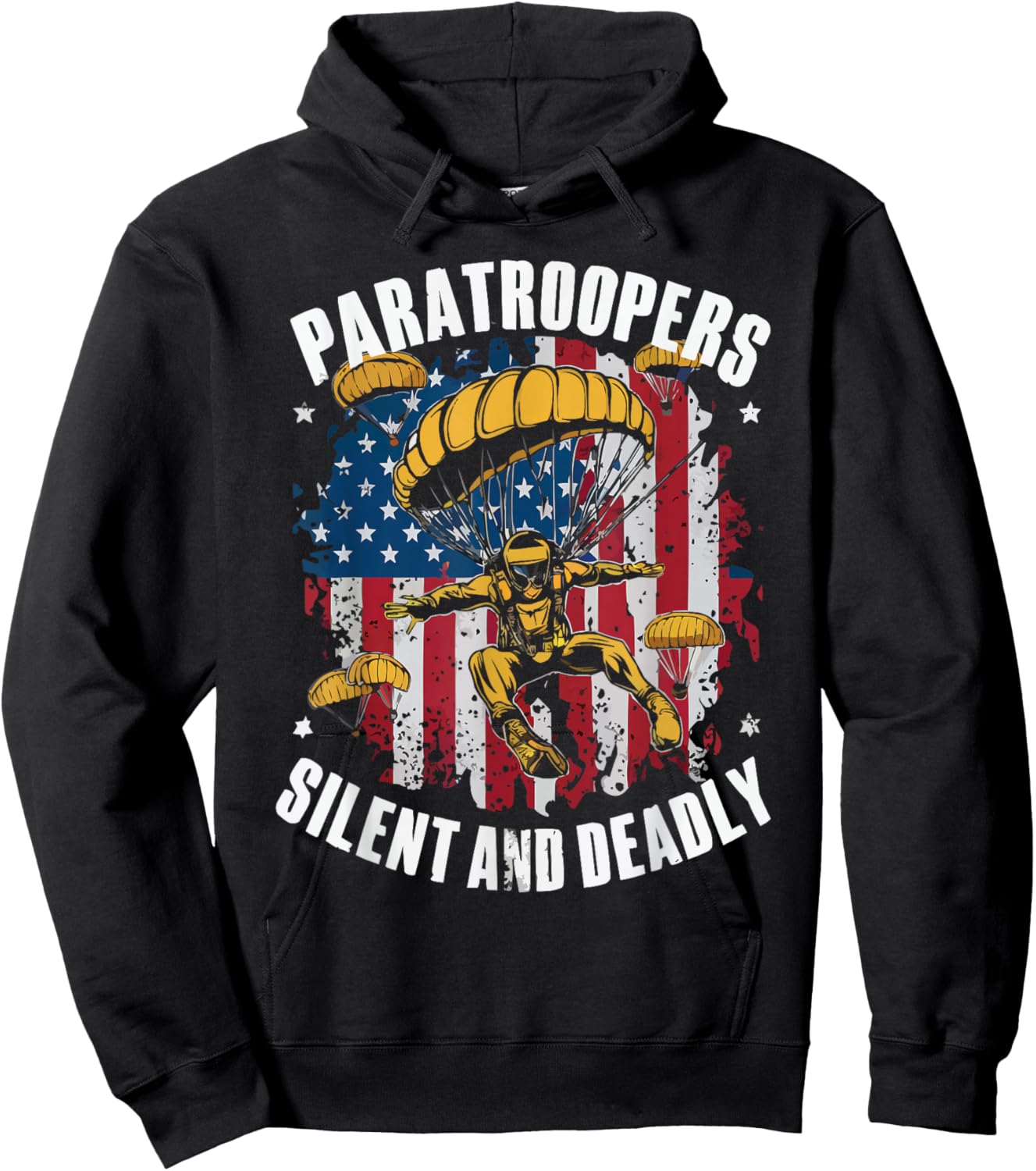 Airborne Paratrooper Military Soldier Parachute Hoodie - Hoodie | Black