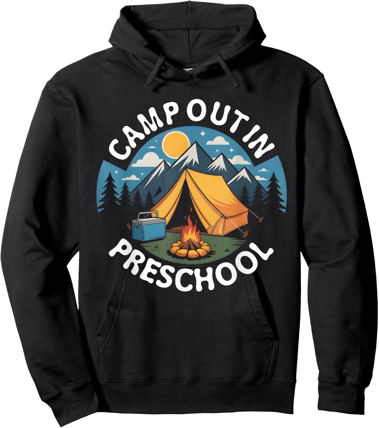 Camp out in Preschool Back To School Crew Teacher Student Hoodie - Hoodie | Black