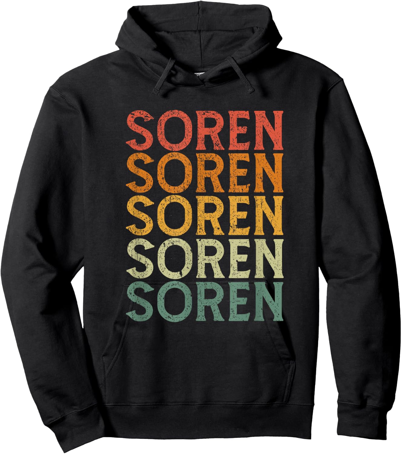 Retro Custom First Name Soren Hoodie - Hoodie | Black