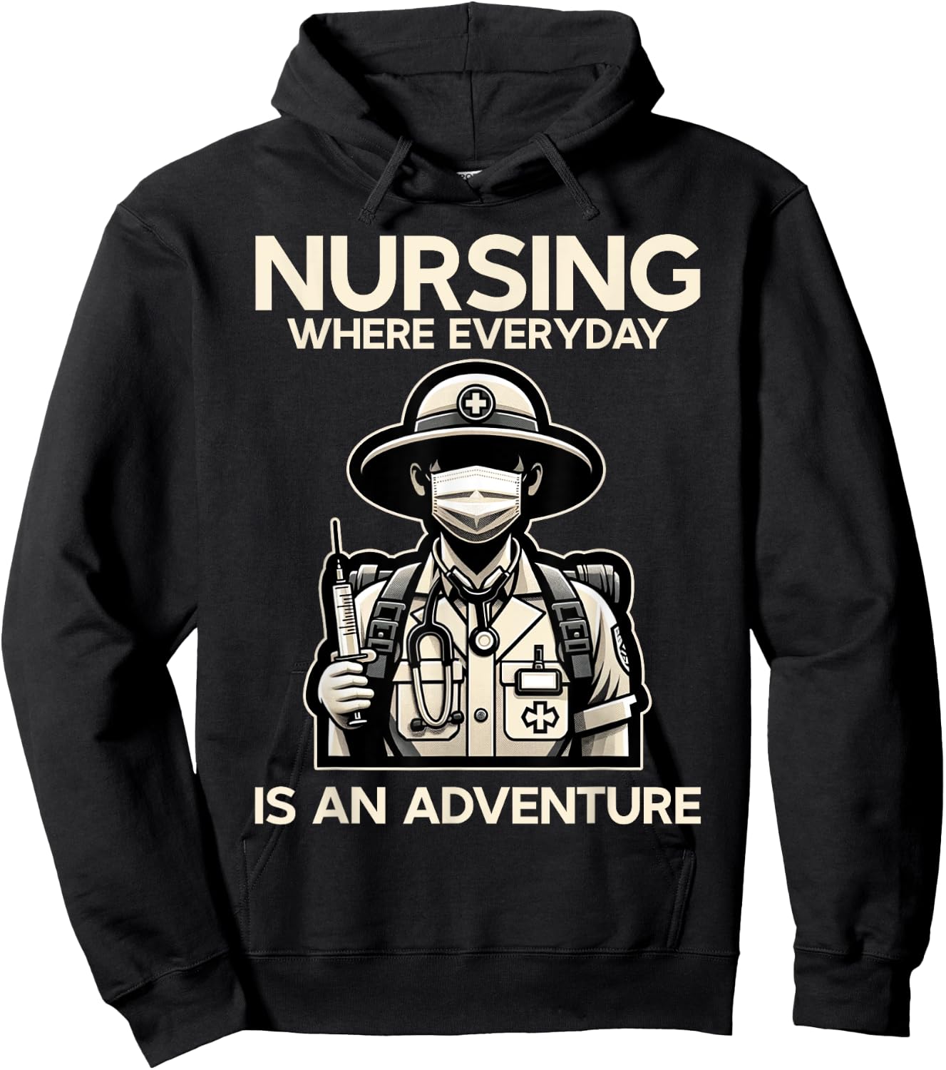 Funny Nurse Everyday Is An Adventure LPN RN CNA Nursing Hoodie - Hoodie | Black
