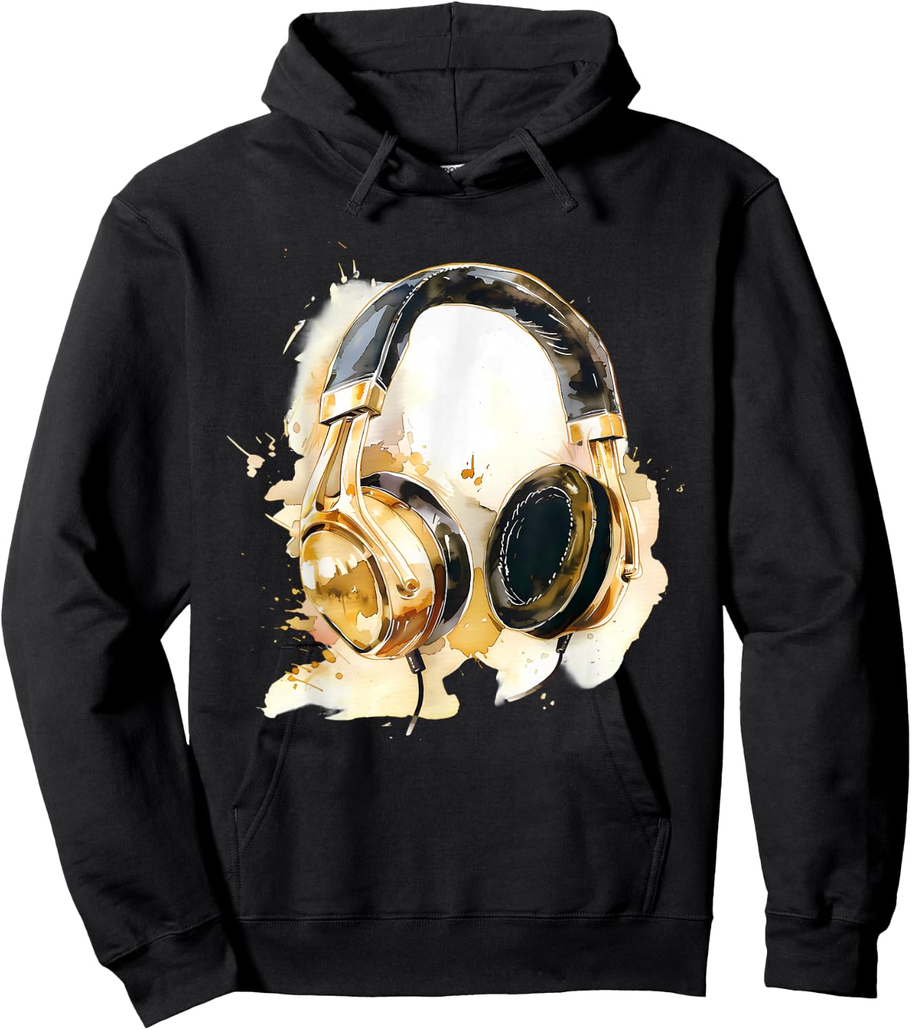 Headphones Music DJ Beatmaker Artwork Splash Dance Music Hoodie - Hoodie | Black