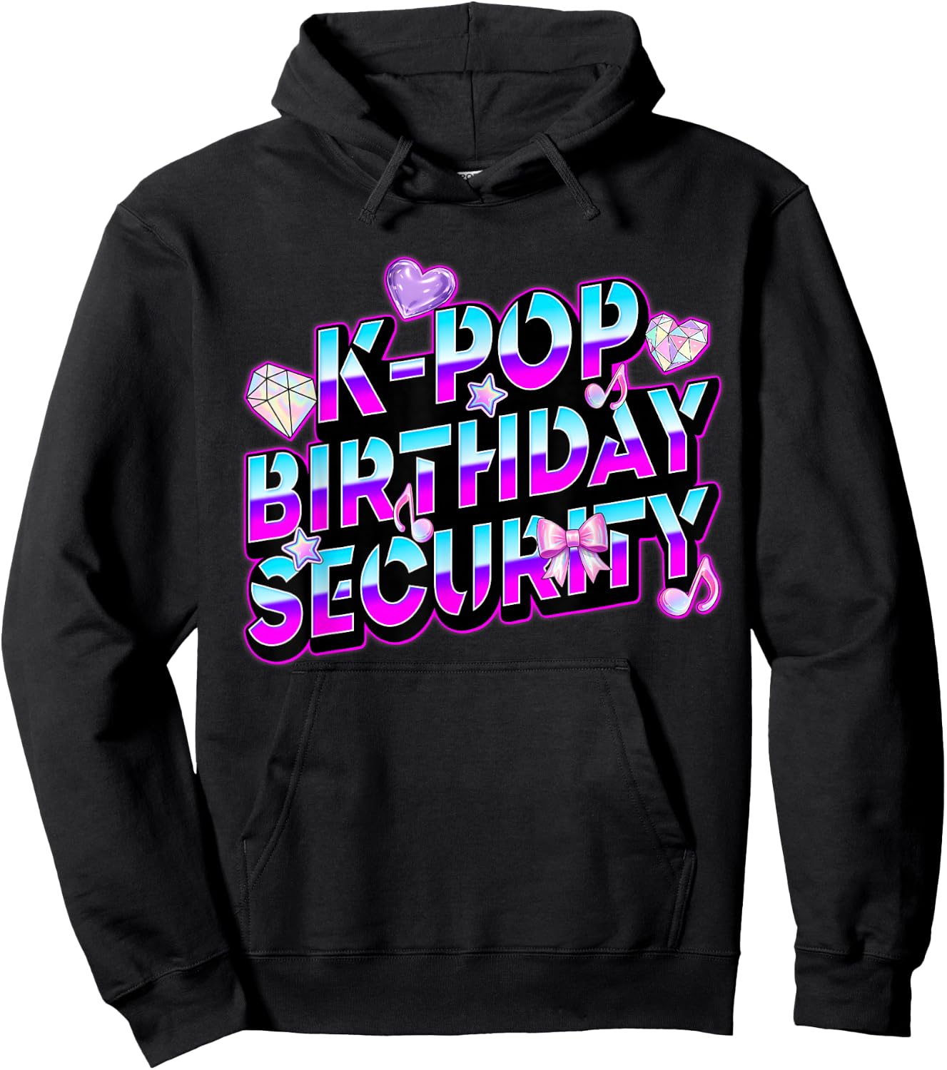 K-Pop Birthday Security Mom Dad Kid Funny Bday Concert Staff Hoodie - Hoodie | Black