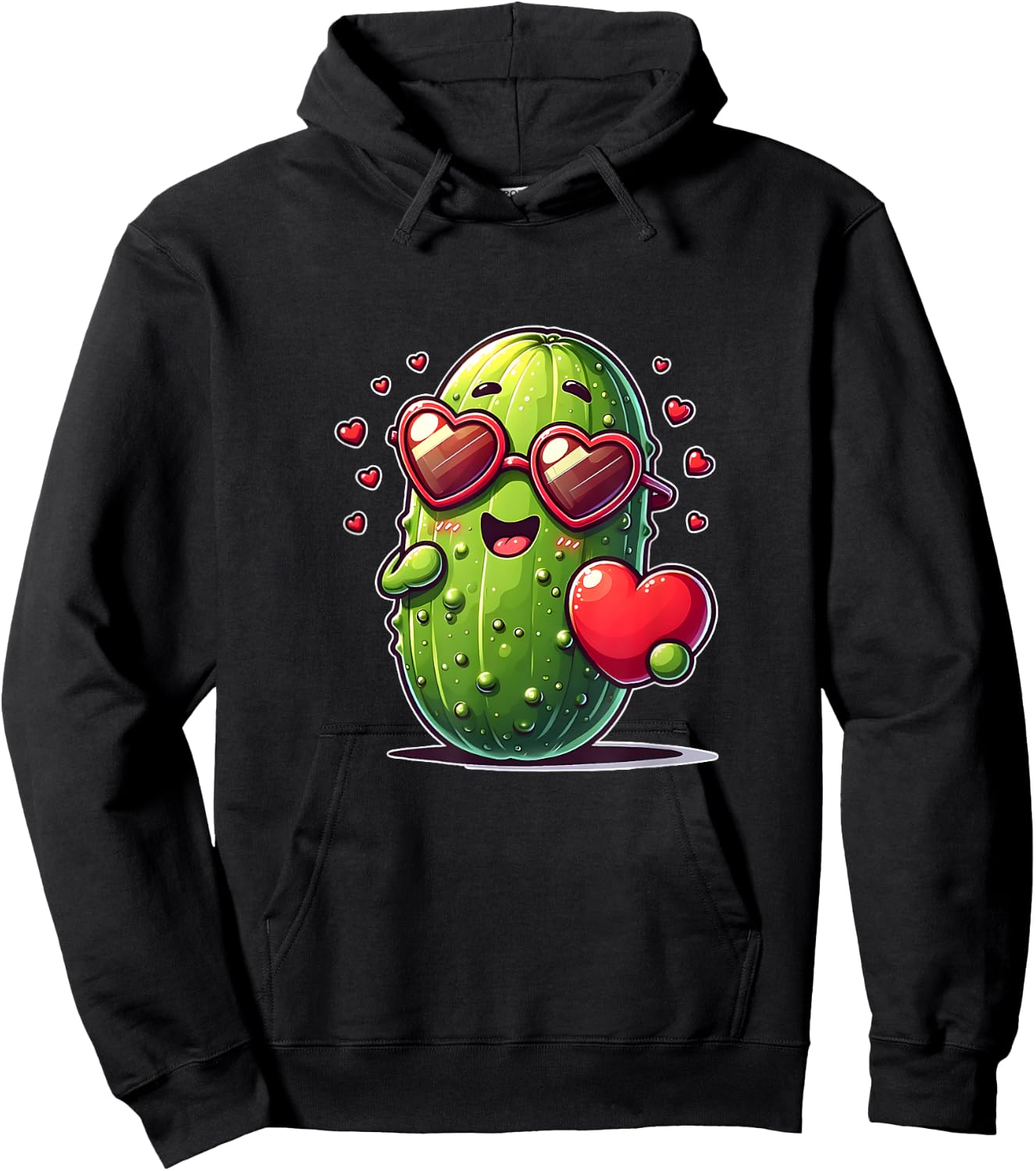 Cute pickle Design I Steal Hearts Happy Valentines Day Hoodie - Hoodie | Black