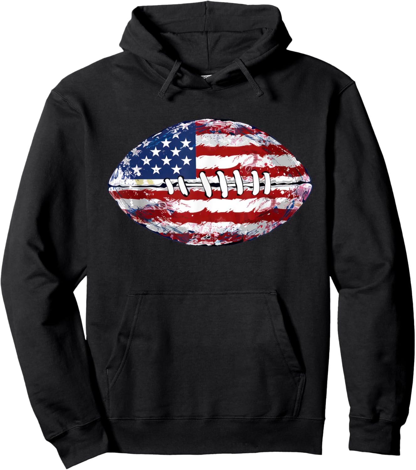American Football USA Flag Hoodie - Hoodie | Black