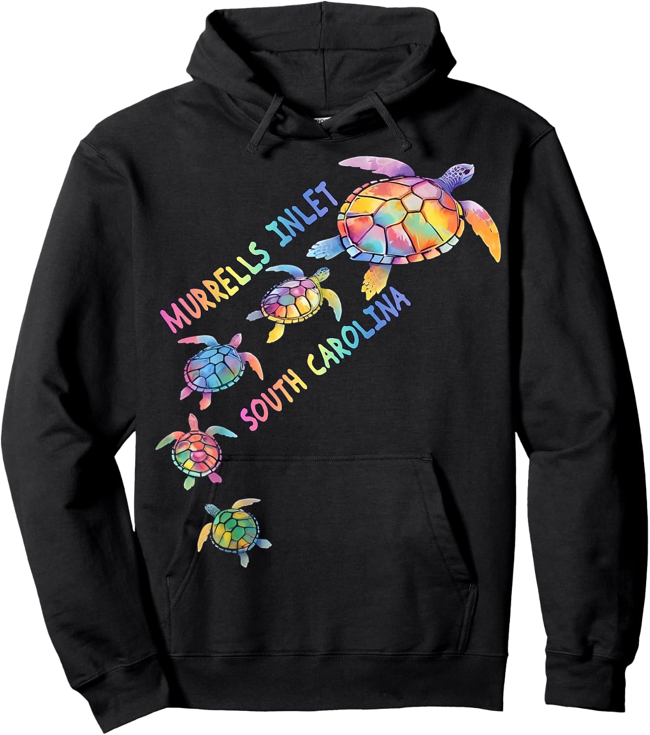 Murrells Inlet South Carolina Sea Turtle Lover Beach Hoodie - Hoodie | Black