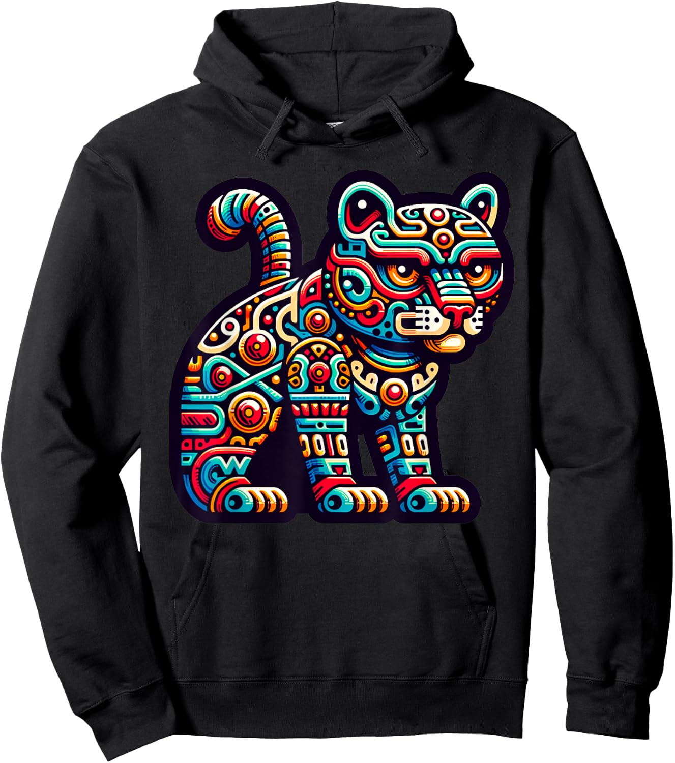 Aztec God Tezcatlipoca And Mayan Leopard Yucatan Hoodie - Hoodie | Black