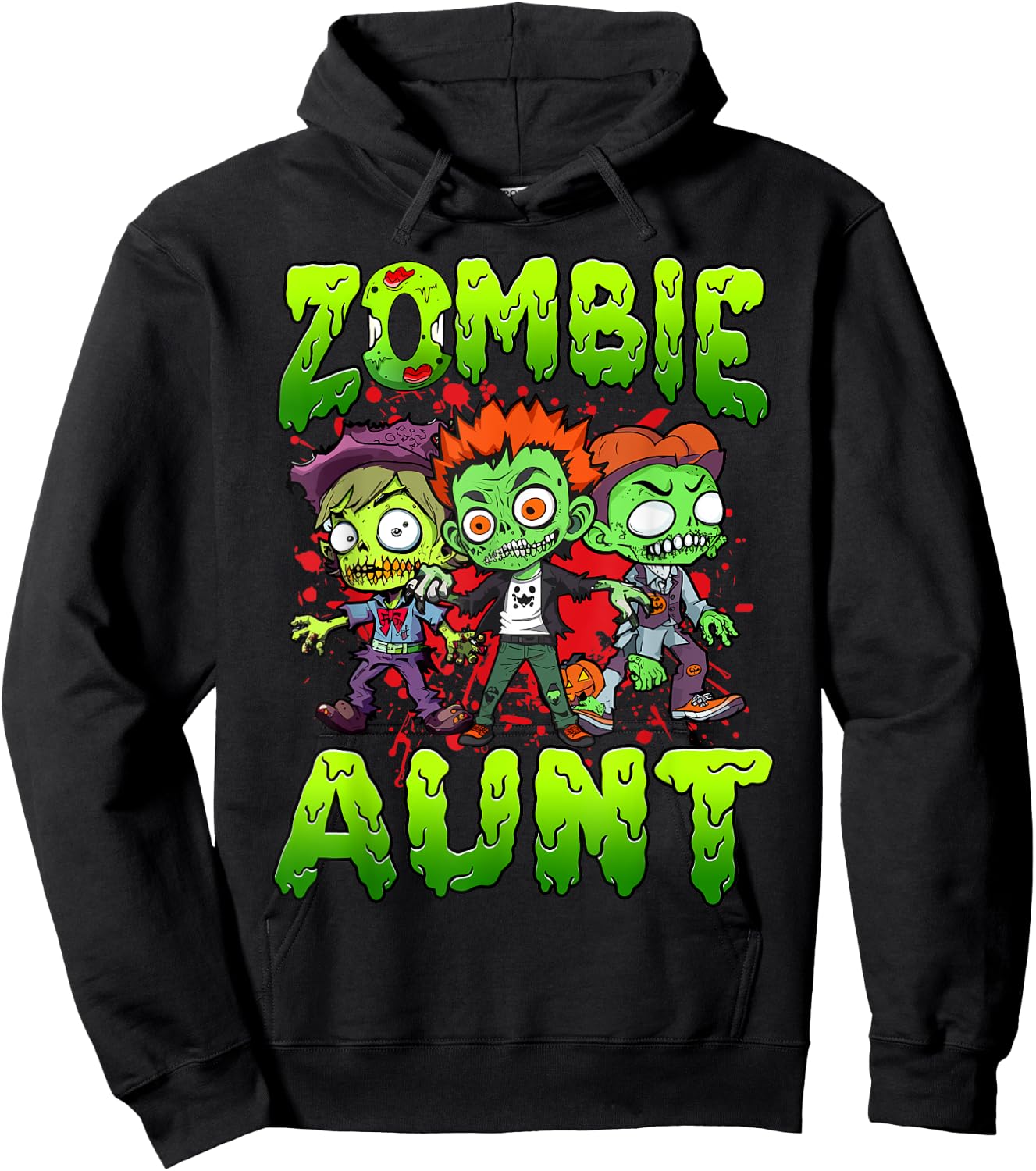 Zombie Aunt Halloween Costume Family Matching Hoodie - Hoodie | Black
