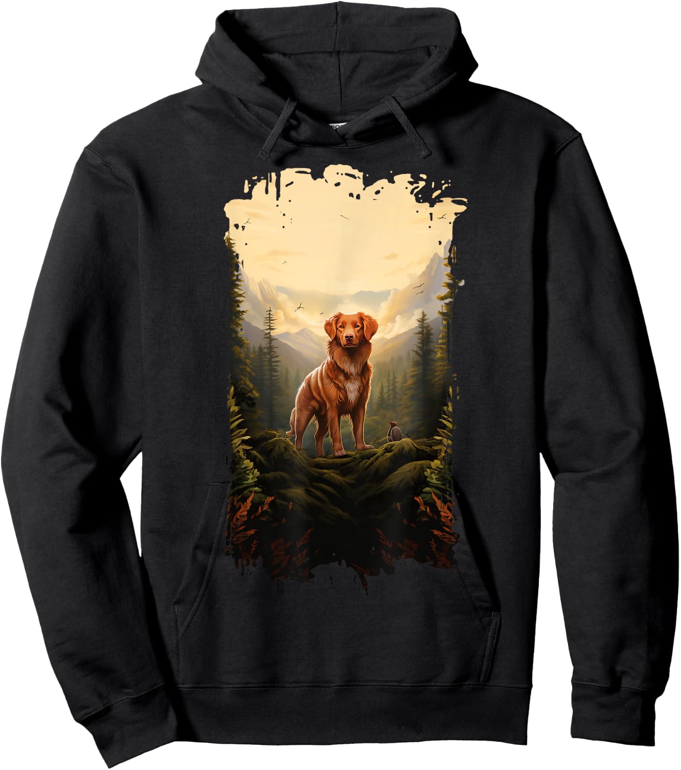 Nova Scotia Duck Tolling Retriever Toller Mountain Paw Hoodie - Hoodie | Black
