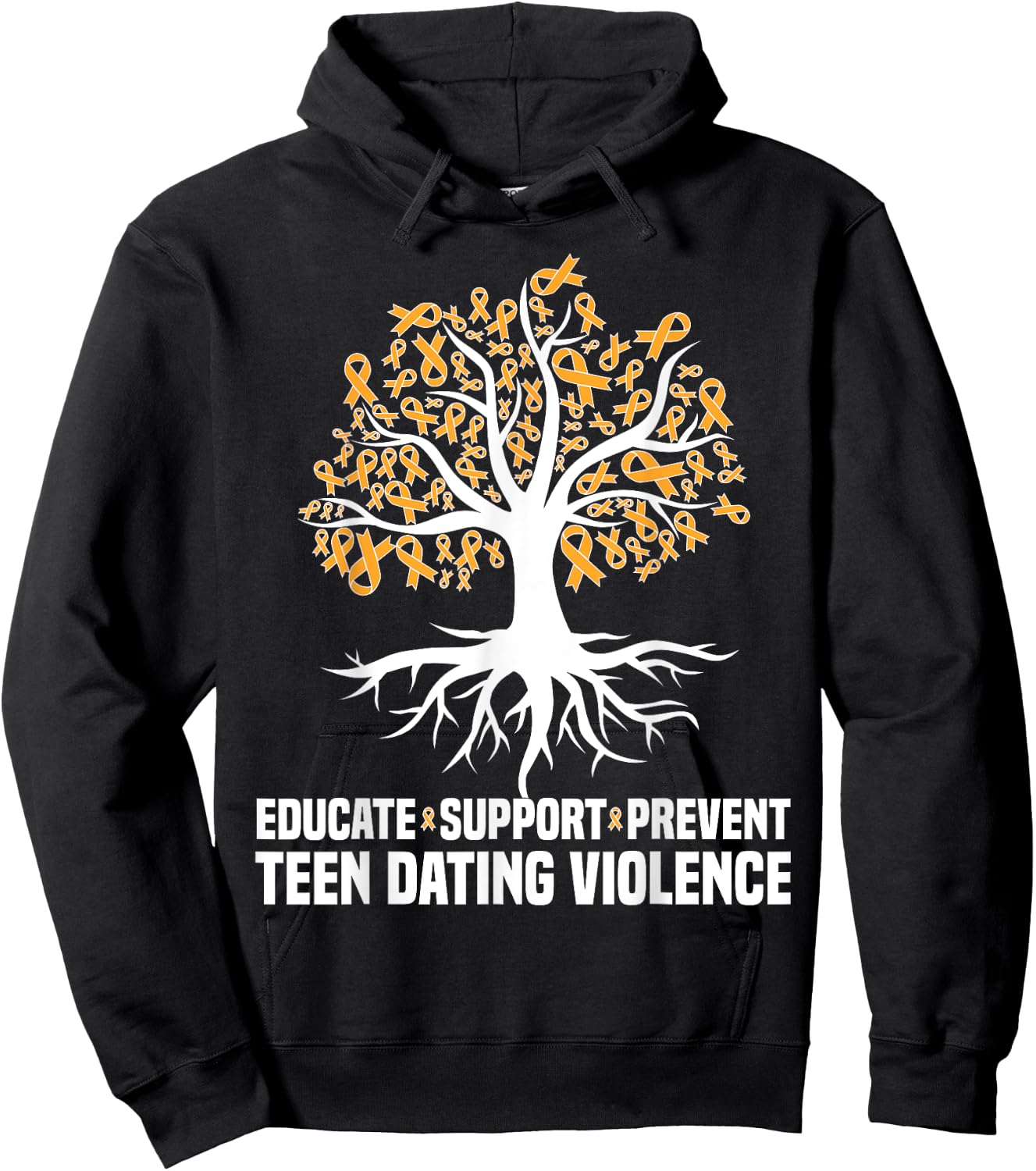 Educate We Wear Orange teen dating Violence Awareness Hoodie - Hoodie | Black