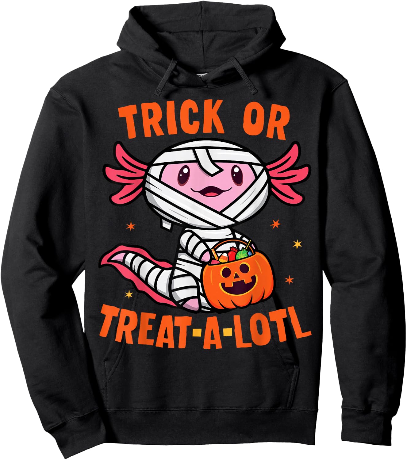 Trick or Treat A Lotl Axolotl Halloween Costume Toddler Kids Hoodie - Hoodie | Black