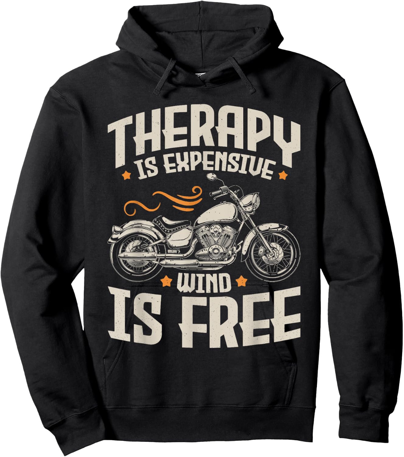 Cool Motorcycle Rider Men Therapy Motorcycle Lovers Biker Hoodie - Hoodie | Black