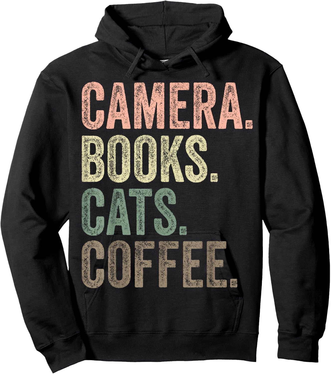 Camera Books Cats and Coffee Lover Photography Men Women Hoodie - Hoodie | Black
