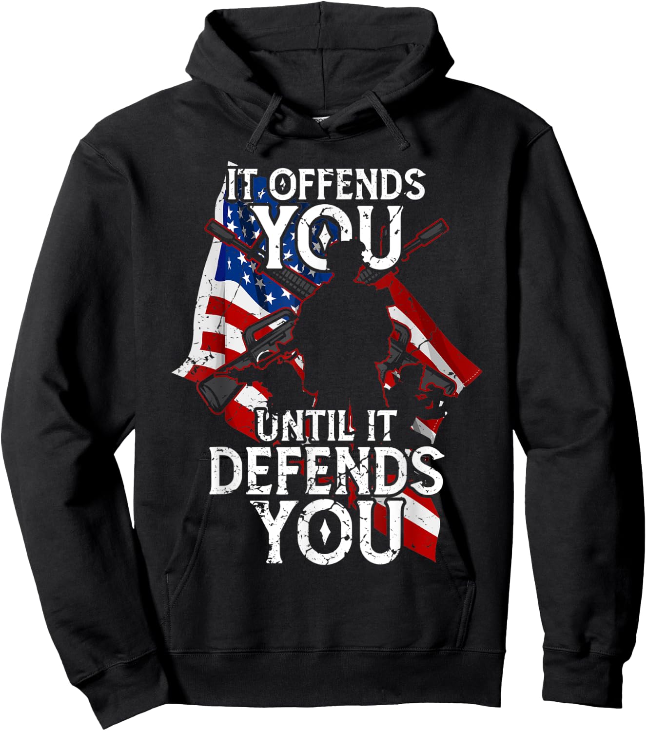 It Offends You Until It Defends You Supporters Cool Hoodie - Hoodie | Black