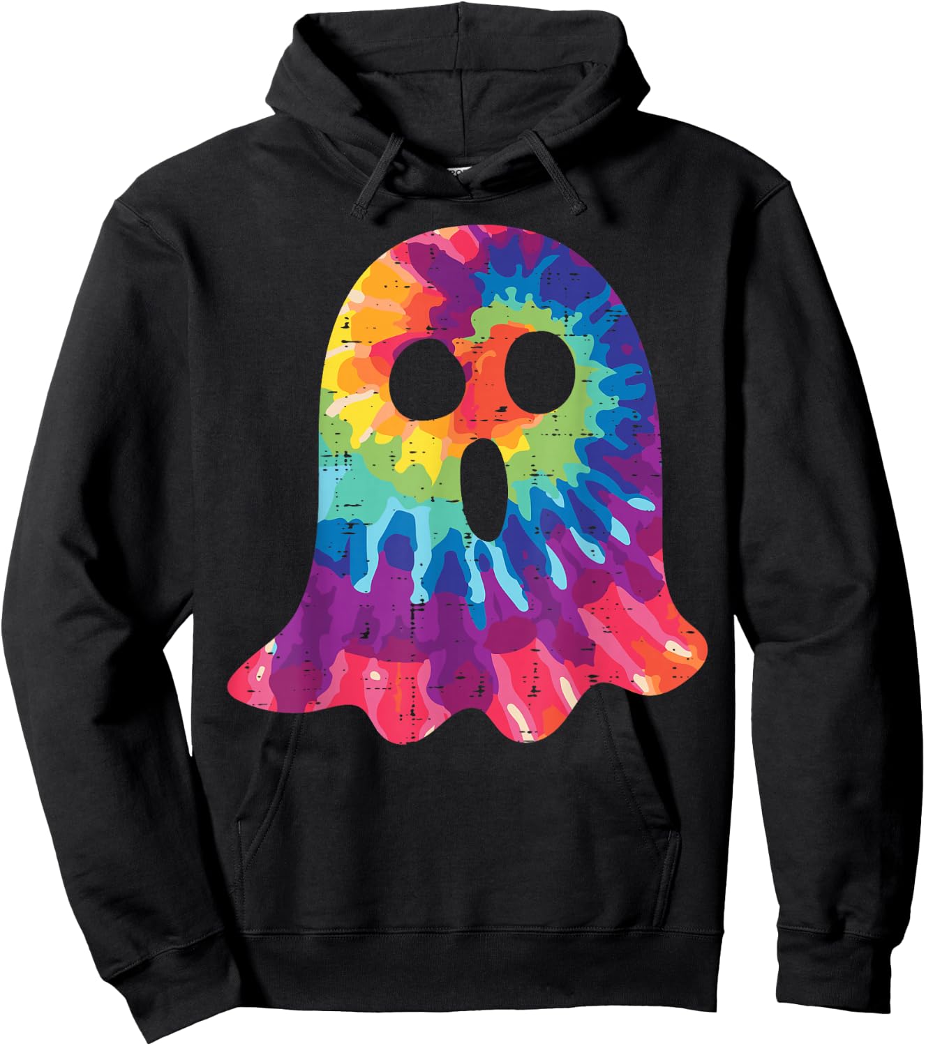 Halloween Ghost Tie Dye Retro Hippie Costume Men Women Kids Hoodie - Hoodie | Black