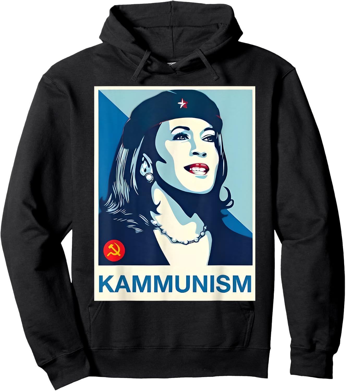 Kamala Harris Kammunism Communism Funny Quote President 2024 Hoodie - Hoodie | Black