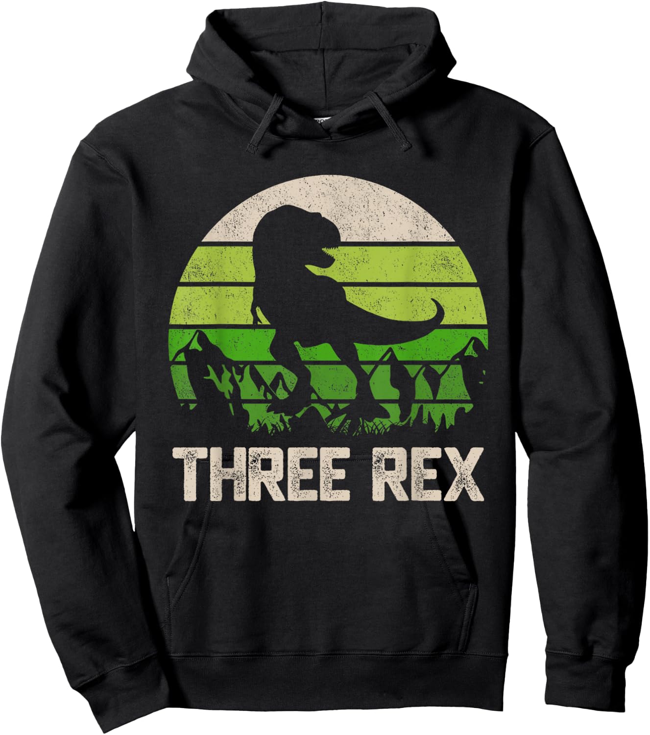 3 Year Old Shirt 3rd Birthday Three Rex Kids Hoodie - Hoodie | Black