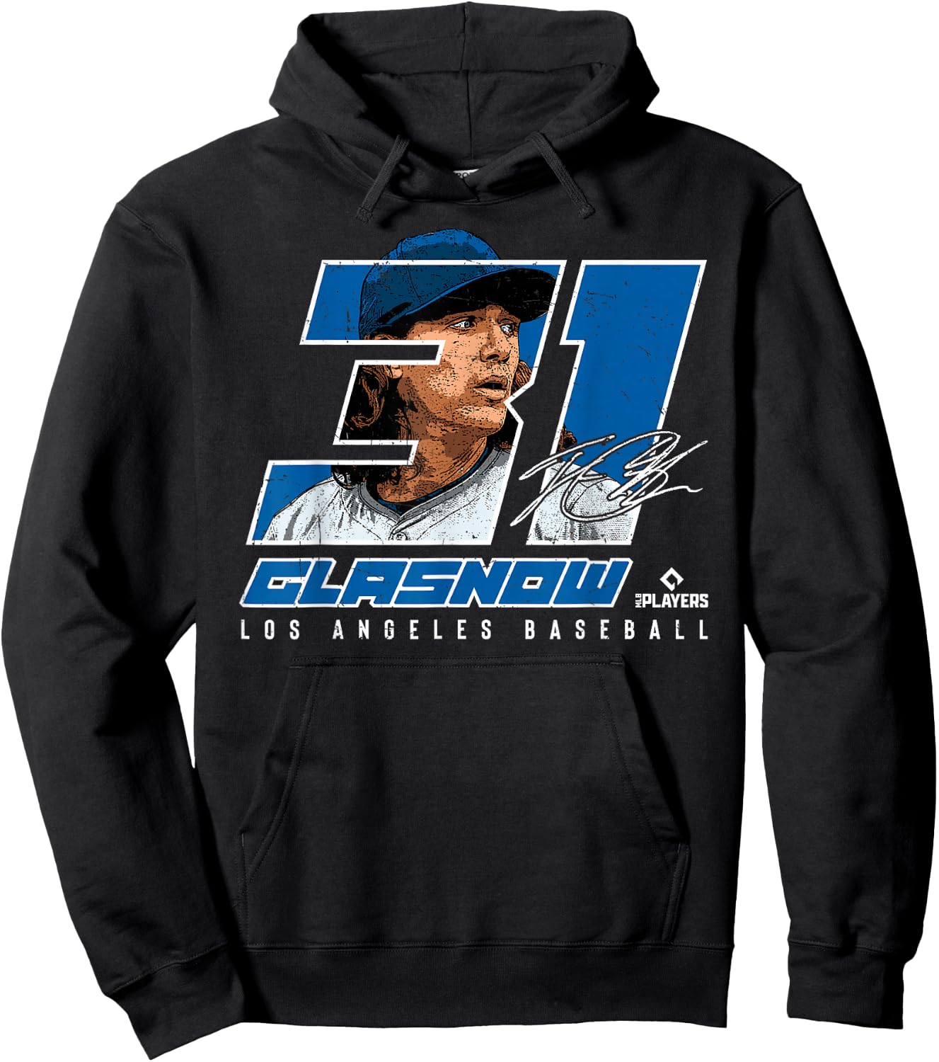 Silhouette Tyler Glasnow Los Angeles MLBPA Hoodie - Hoodie | Black