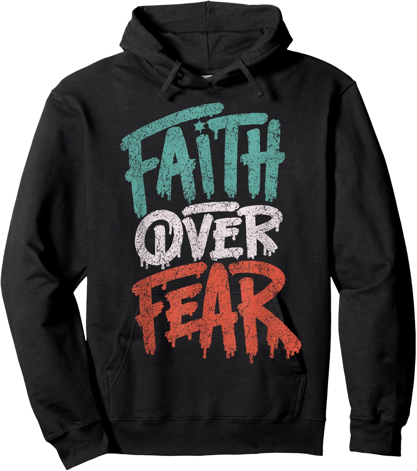 Faith Over Fear Christian Women Men Inspirational Graphic Hoodie - Hoodie | Black
