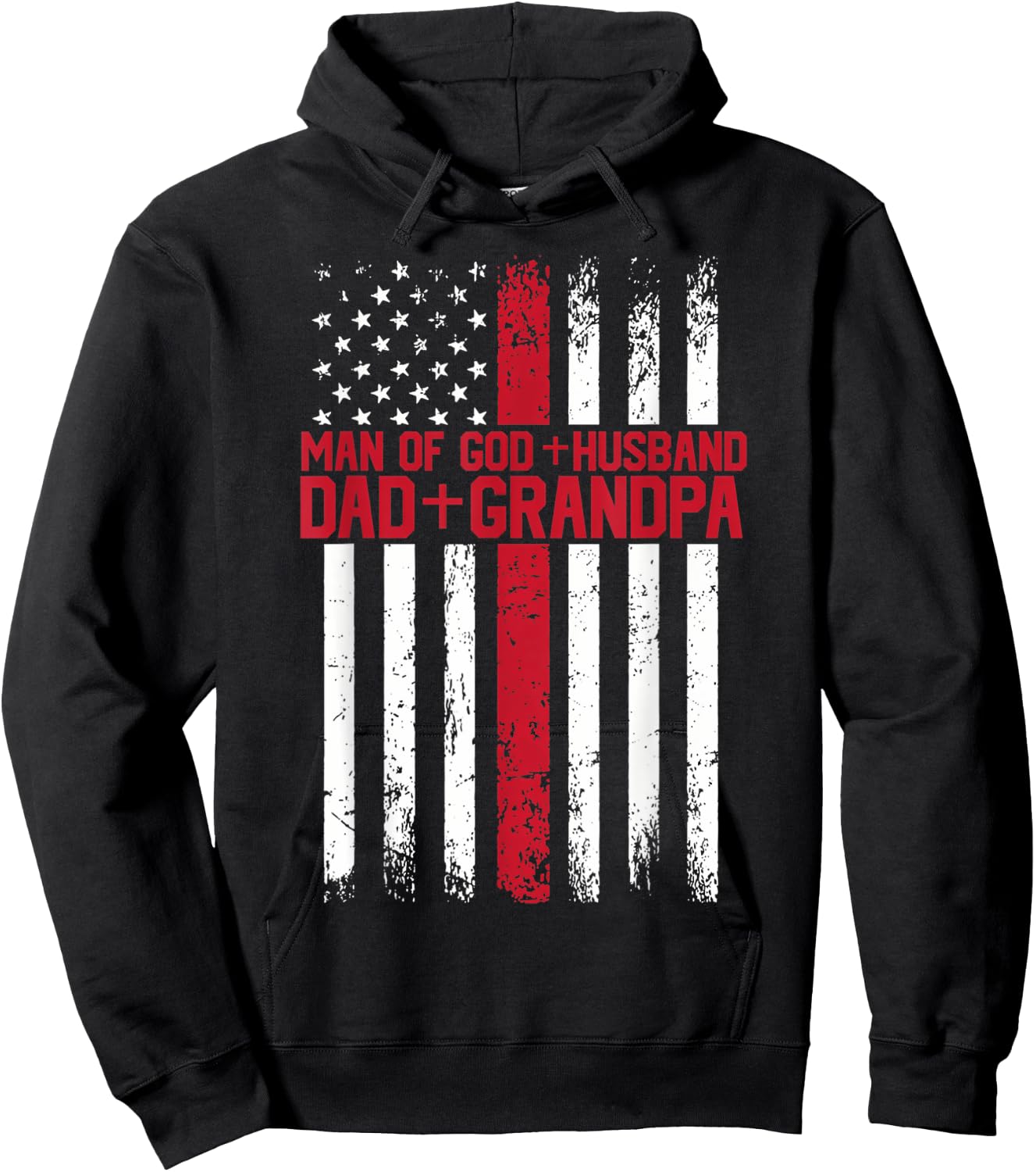 Man of God Husband Dad Papa Christian Cross Father's Day Hoodie - Hoodie | Black
