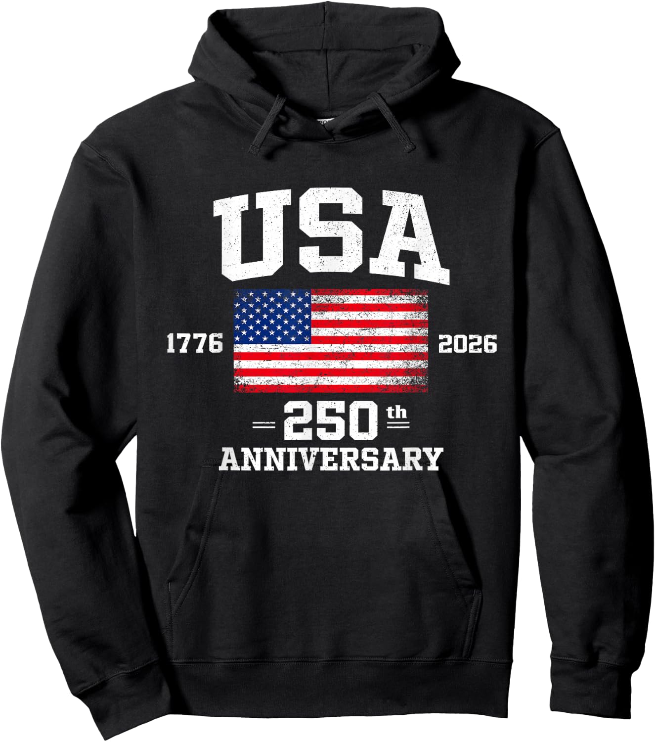 4th of July America US Flag Patriotic 250th Anniversary USA Hoodie - Hoodie | Black