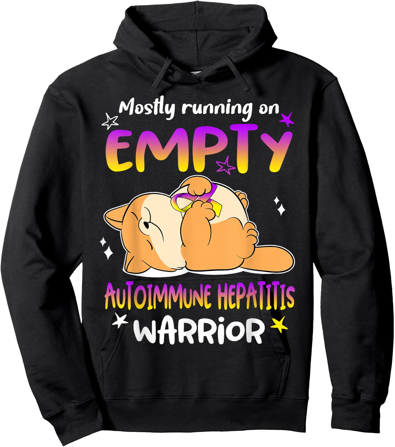 Mostly Running on EMPTY Autoimmune Hepatitis Warrior Hoodie - Hoodie | Black