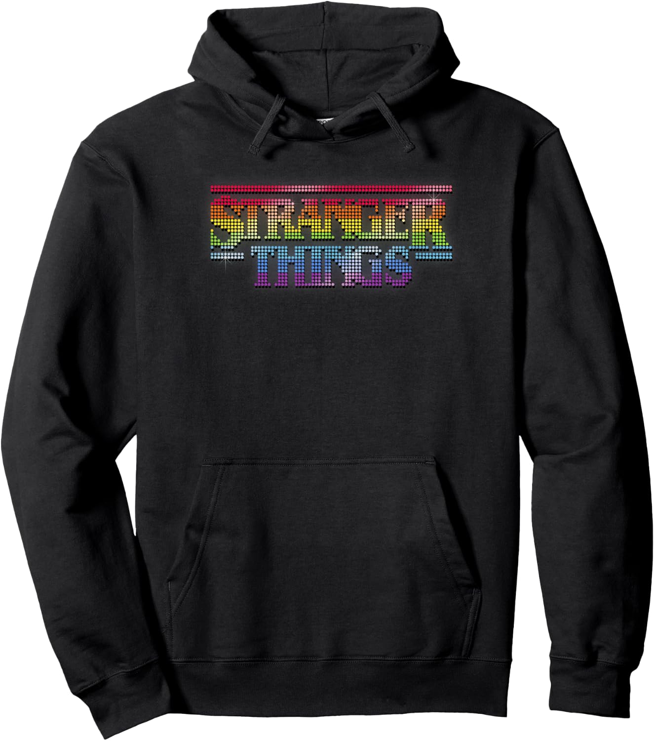 Stranger Things 4 Rainbow Pixel Sparkles Hoodie - Hoodie | Black