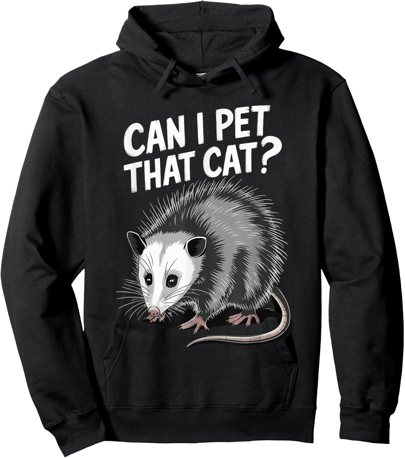 Can I Pet That Cat Opossum Hoodie - Hoodie | Black