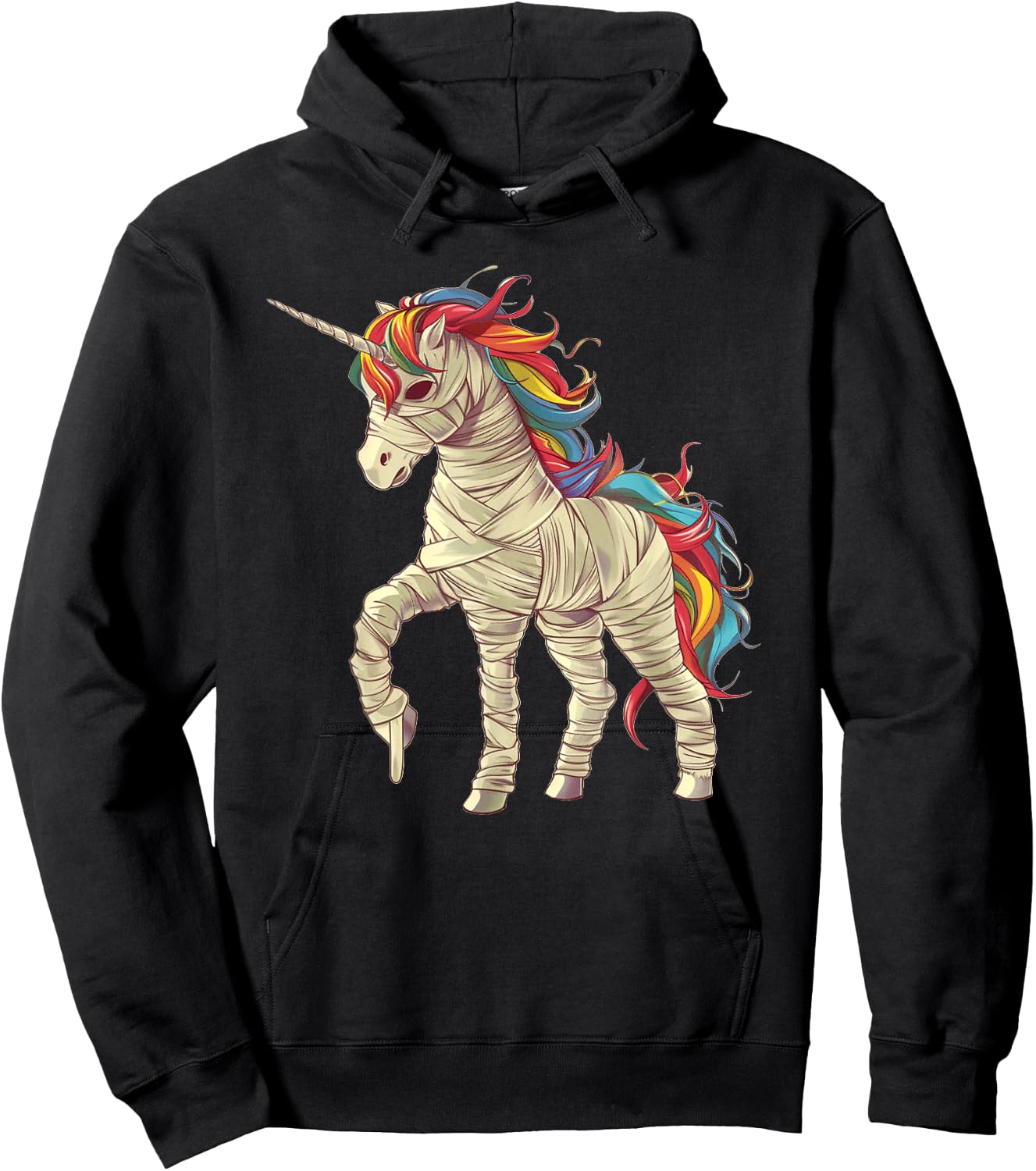 Girls Halloween Unicorn Mummy Women Hoodie - Hoodie | Black