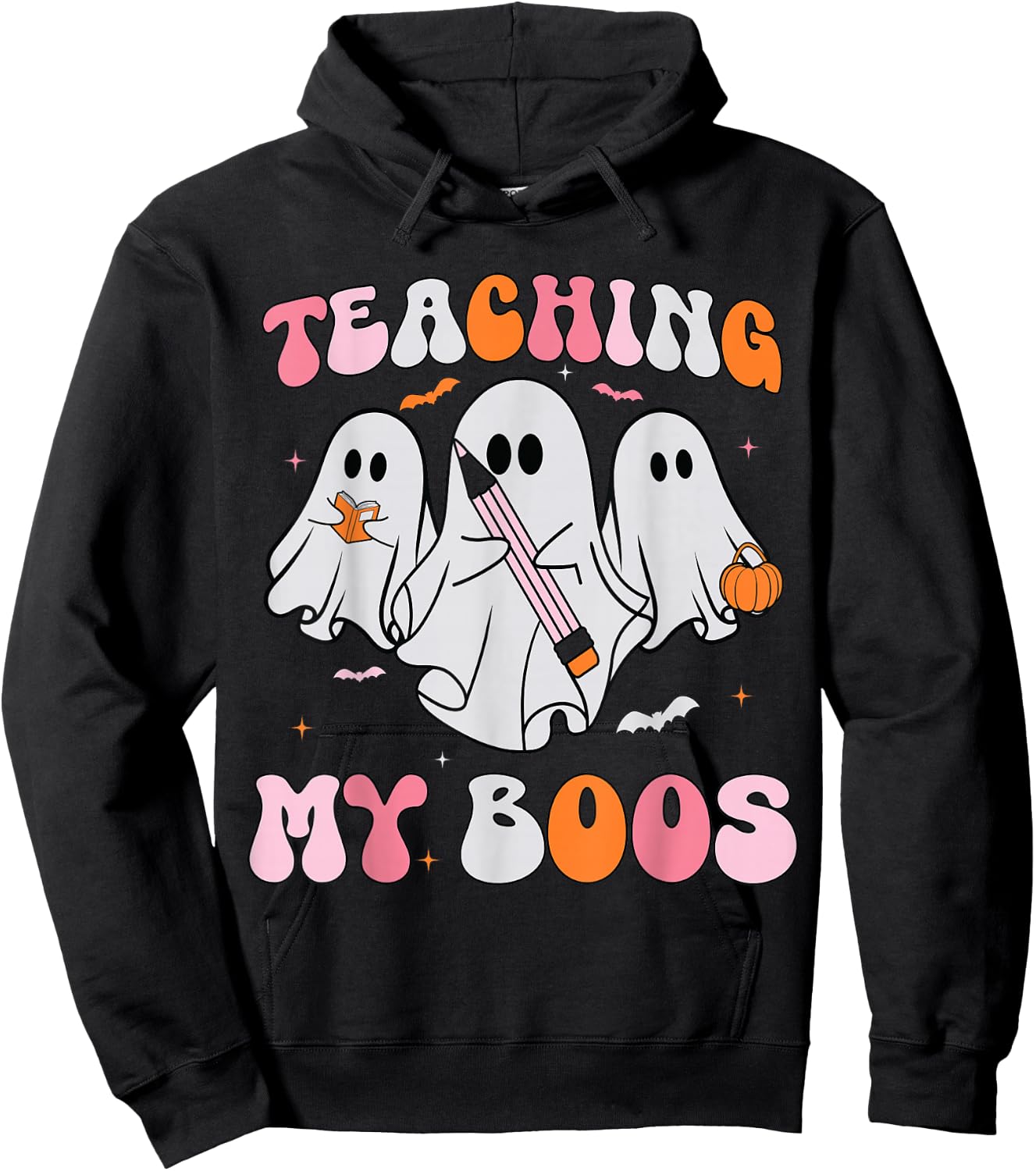 Halloween Ghost Teachers Teaching My Boos Costume Women Men Hoodie - Hoodie | Black