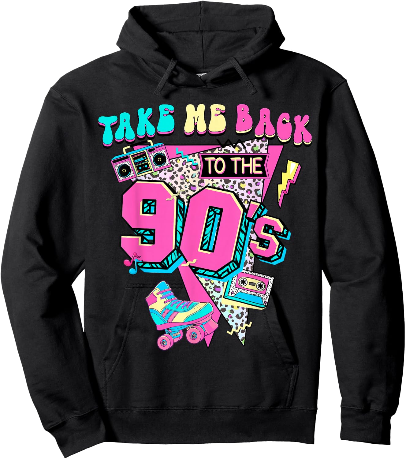 Take Me Back To The 90's Gen X Baby Boomers Vintage 1990's Hoodie - Hoodie | Black