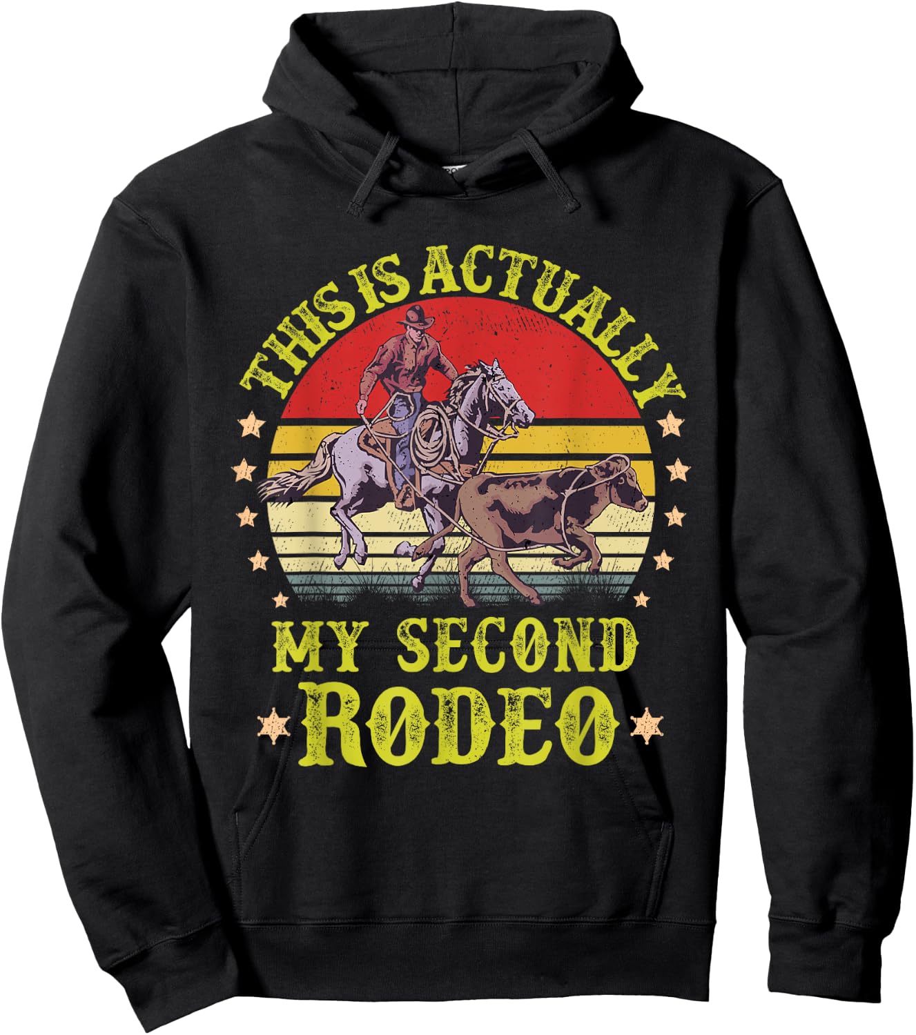 This is actually My Second Rodeo vintage Cowboy and Cowgirl Hoodie - Hoodie | Black