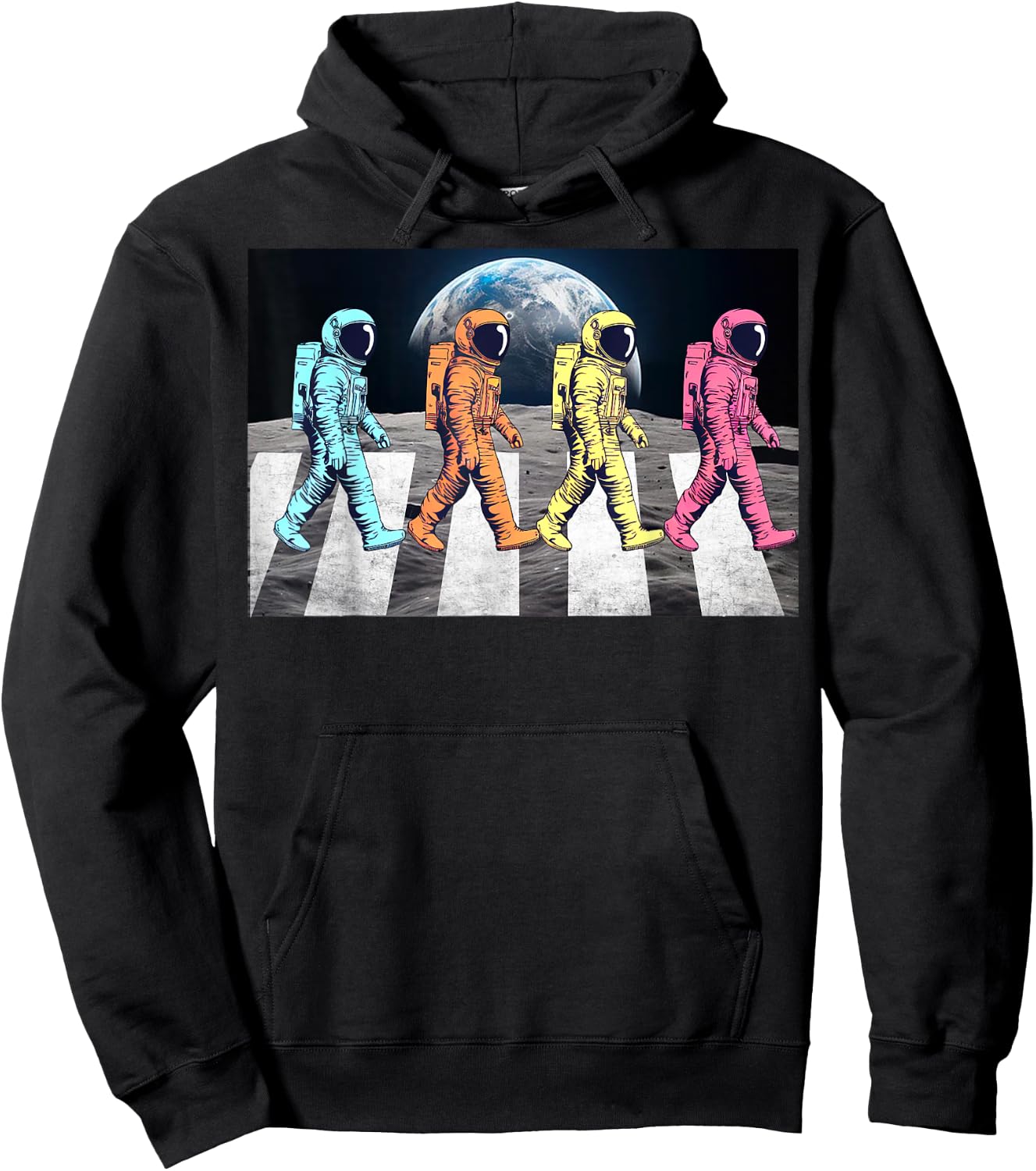 Retro Astronaut Outer Space Funny Gifts Women Kids Hoodie - Hoodie | Black