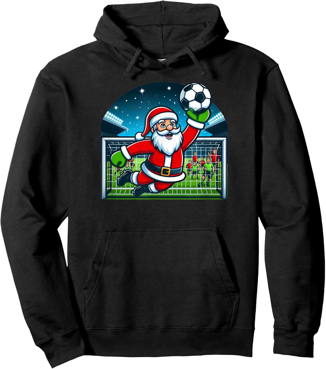 Goalkeeper Soccer Santa Christmas Xmas Hoodie - Hoodie | Black