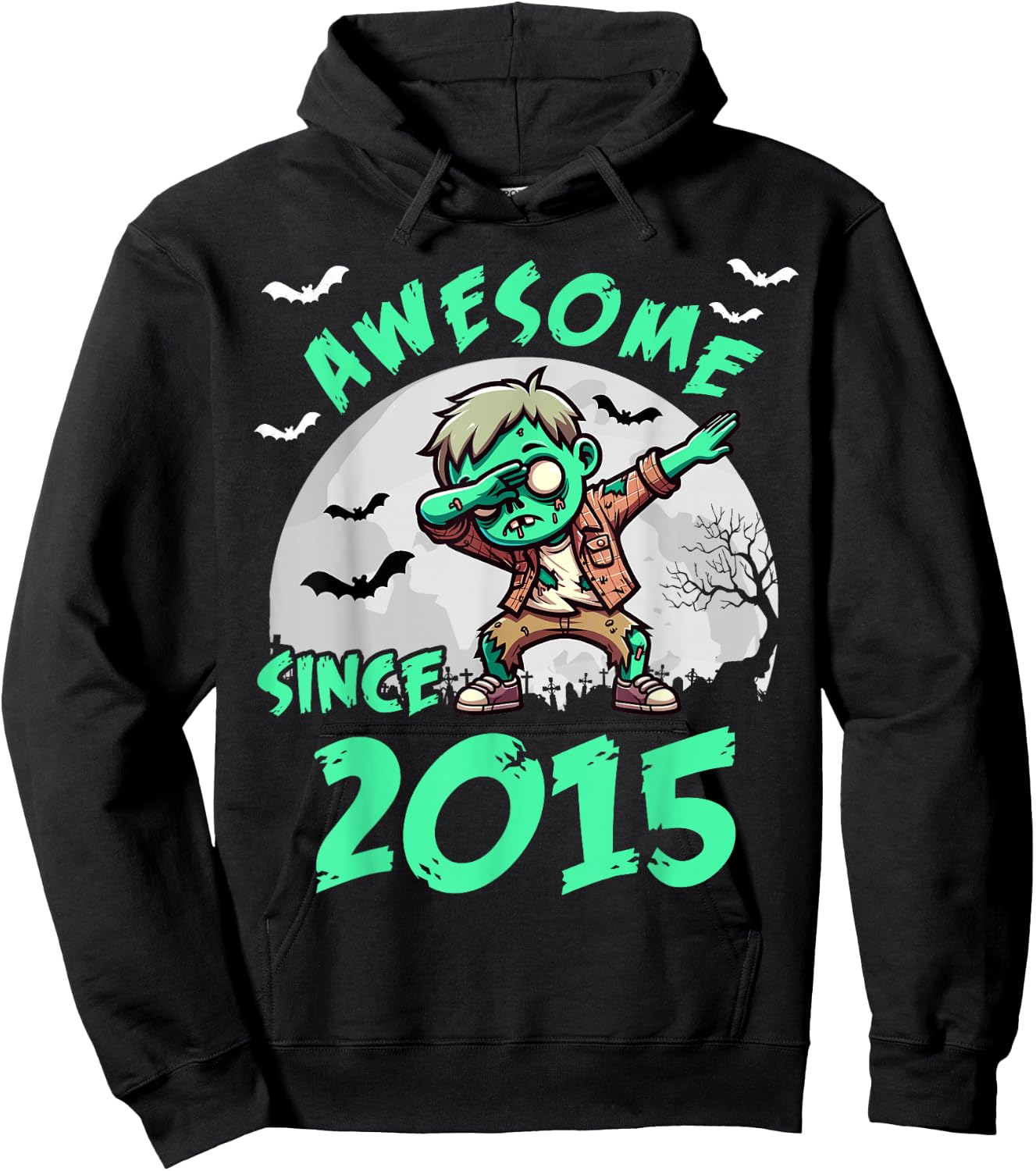 10th Birthday 10 Years Old Zombie Awesome Since 2015 Hoodie - Hoodie | Black