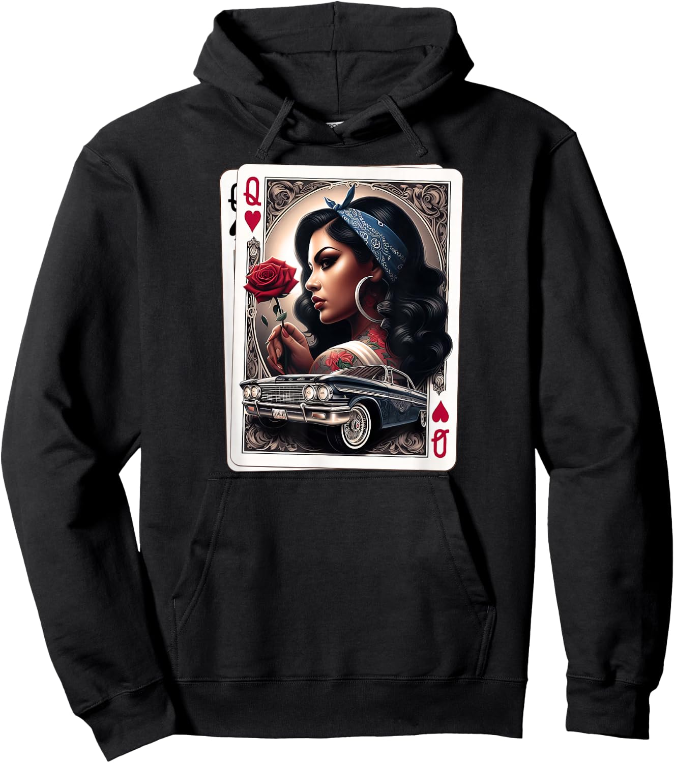 Lowrider Chicana Chicano Shirt Retro Low Rider Chicano Art Hoodie - Hoodie | Black