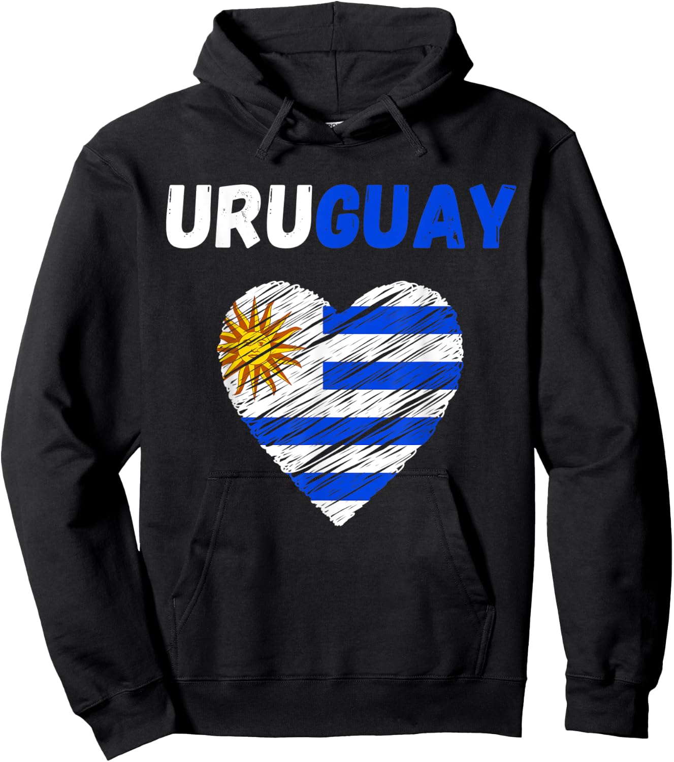 Uruguay Flag Holiday Uruguay Heart Uruguayan Flag Hoodie - Hoodie | Black