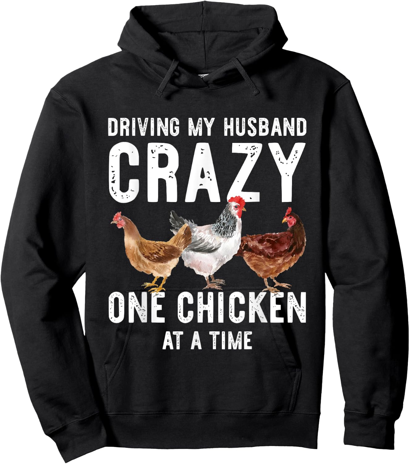 One Chicken At A Time Shirt Funny Chickens Lover Gift Wife Hoodie - Hoodie | Black