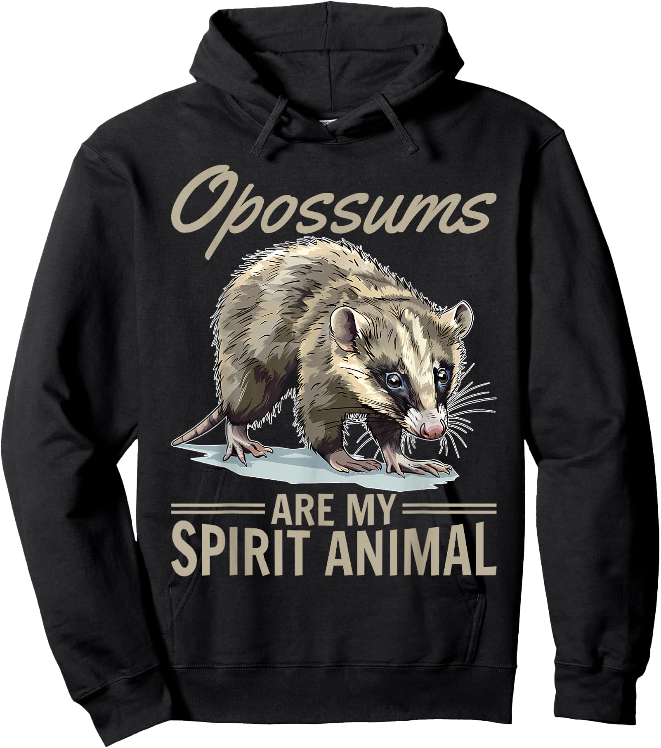 Funny Opossum Animal Opossums are my spirit animal Hoodie - Hoodie | Black
