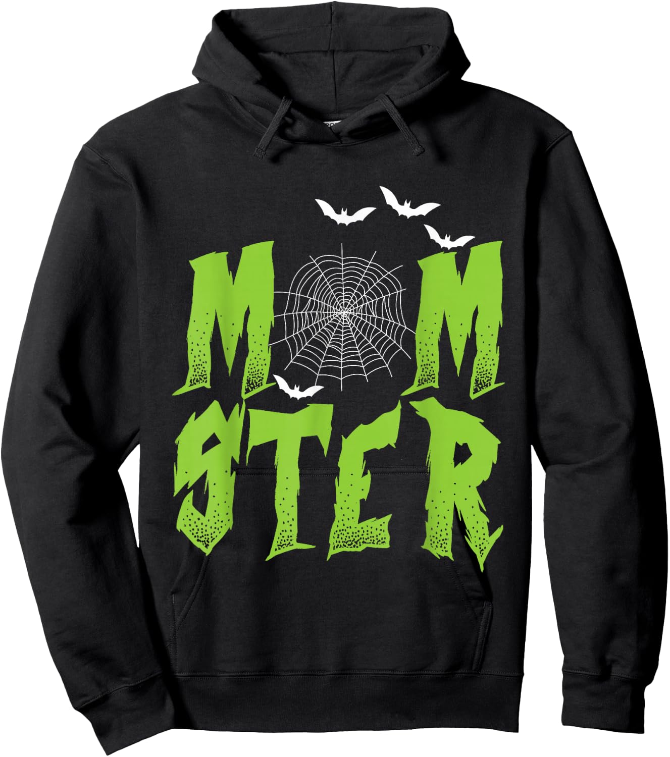 Halloween MOMster Bats Spider Web Mum Monster Mother Women Hoodie - Hoodie | Black