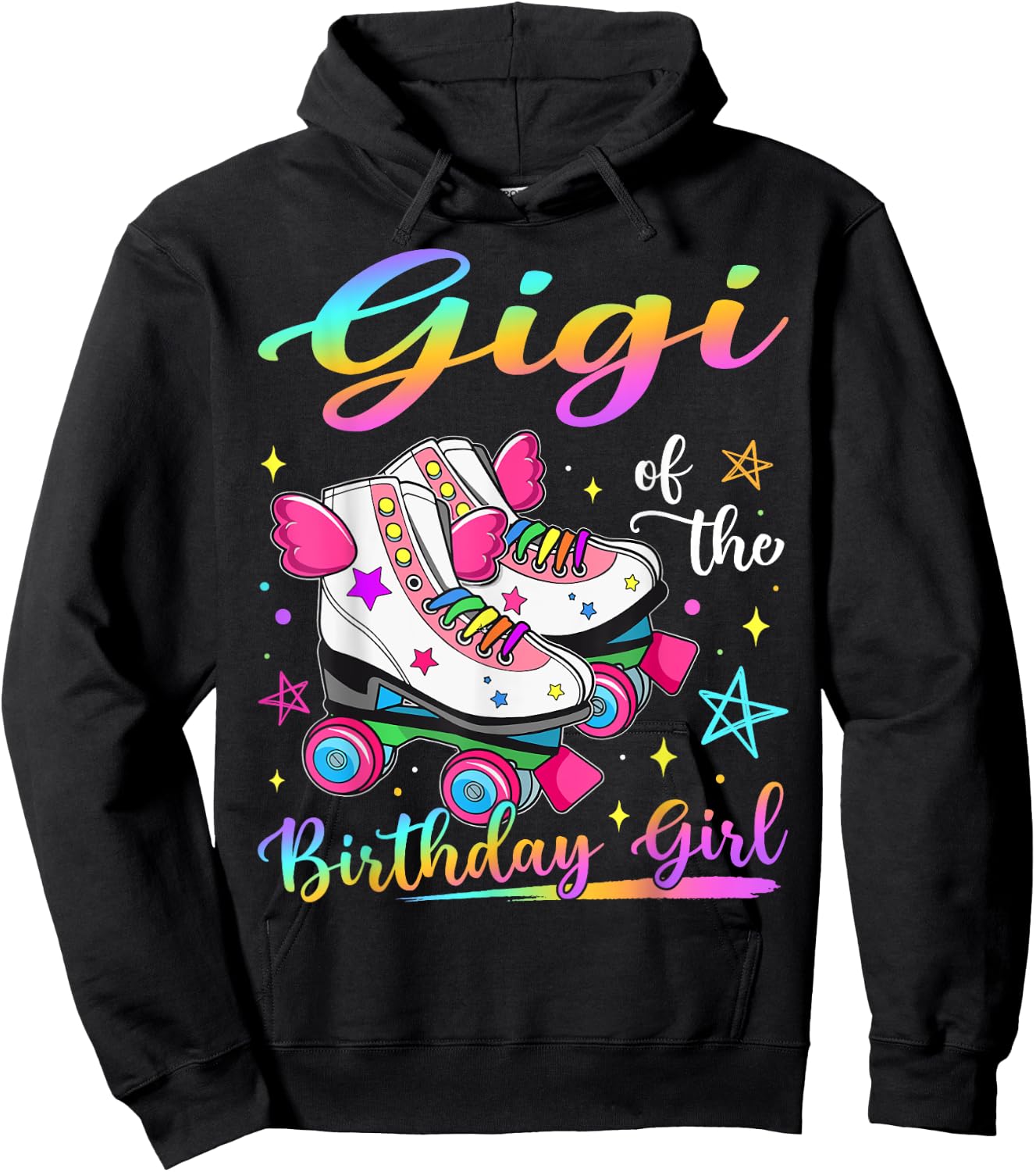 Gigi Of The Birthday Girl Rolling Skate Family Matching Hoodie - Hoodie | Black