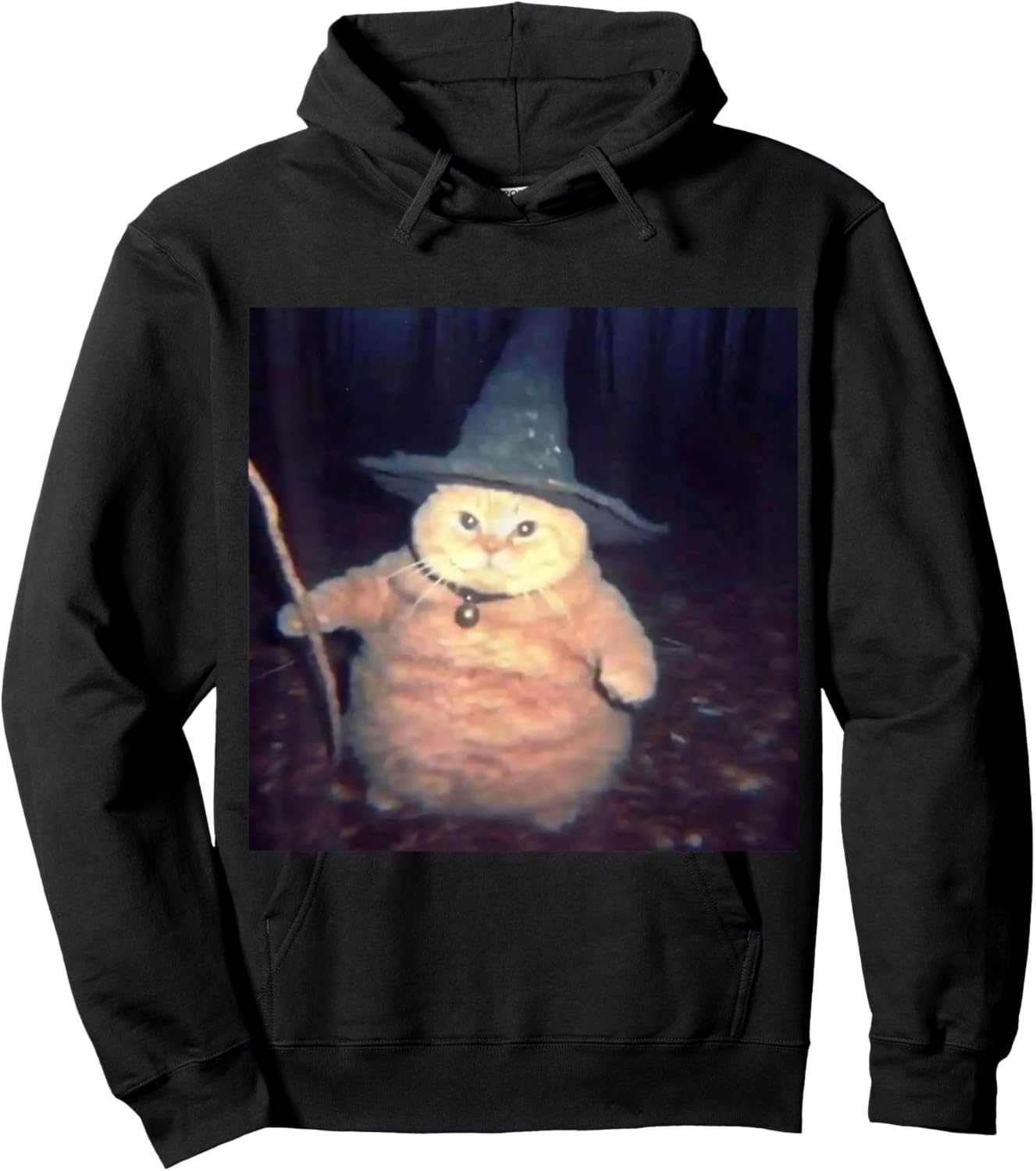 Wizard Cat Weird Funny Halloween Cat Meme Hoodie - Hoodie | Black