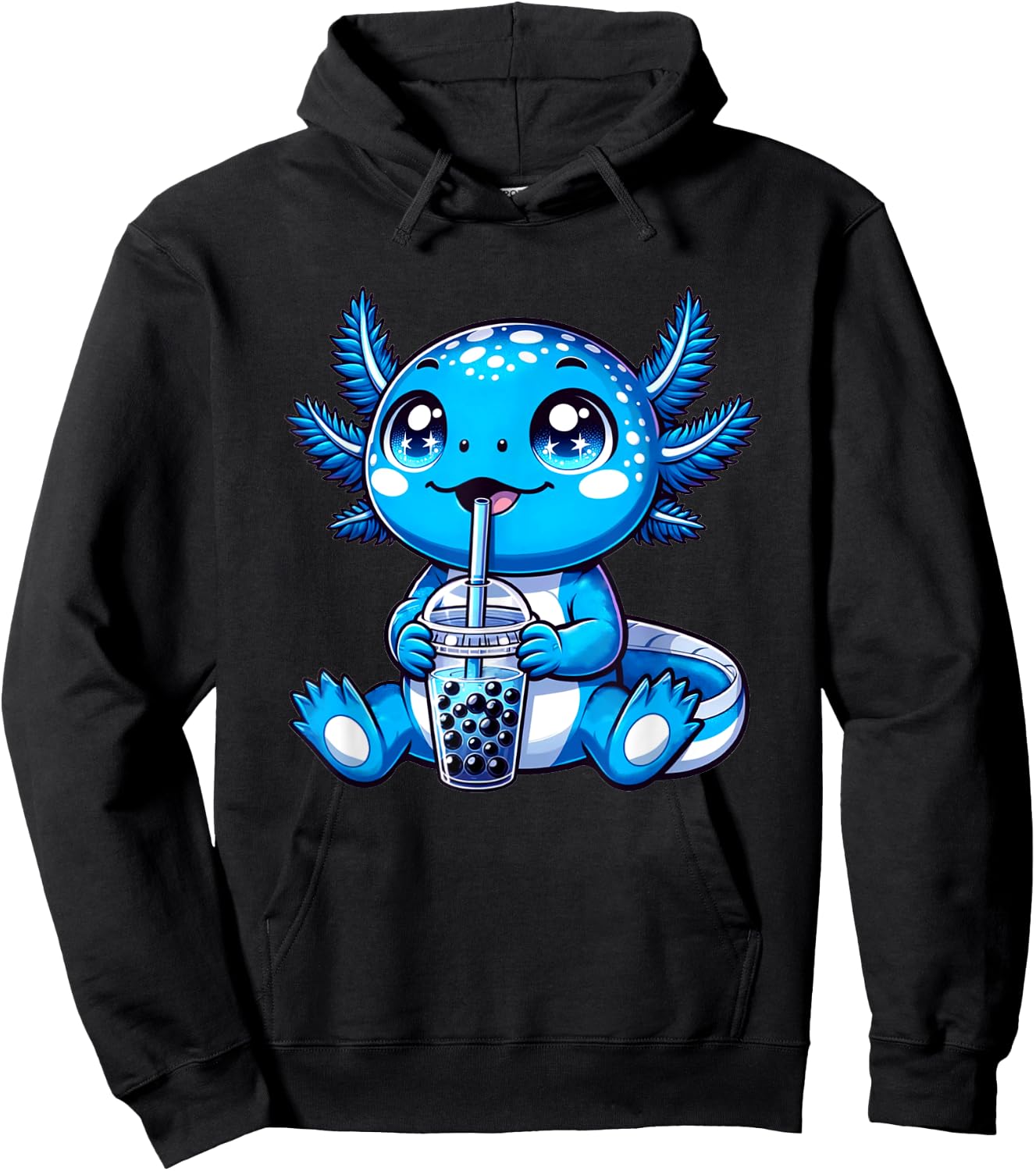 Kawaii Axolotl Boba Tea Anime Bubble Tea Axolotl Hoodie - Hoodie | Black