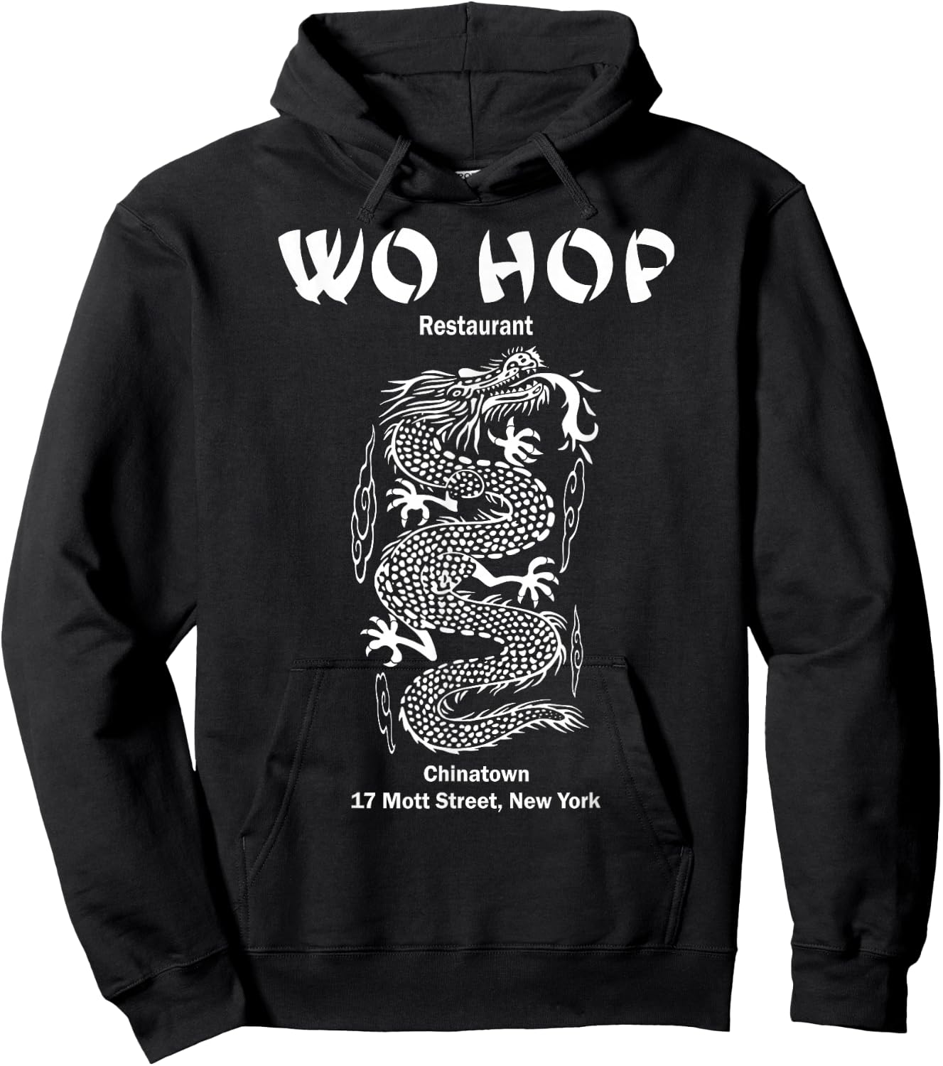 Wo hop Restaurant Chinatown, Serpent Dragon Vintage Hoodie - Hoodie | Black