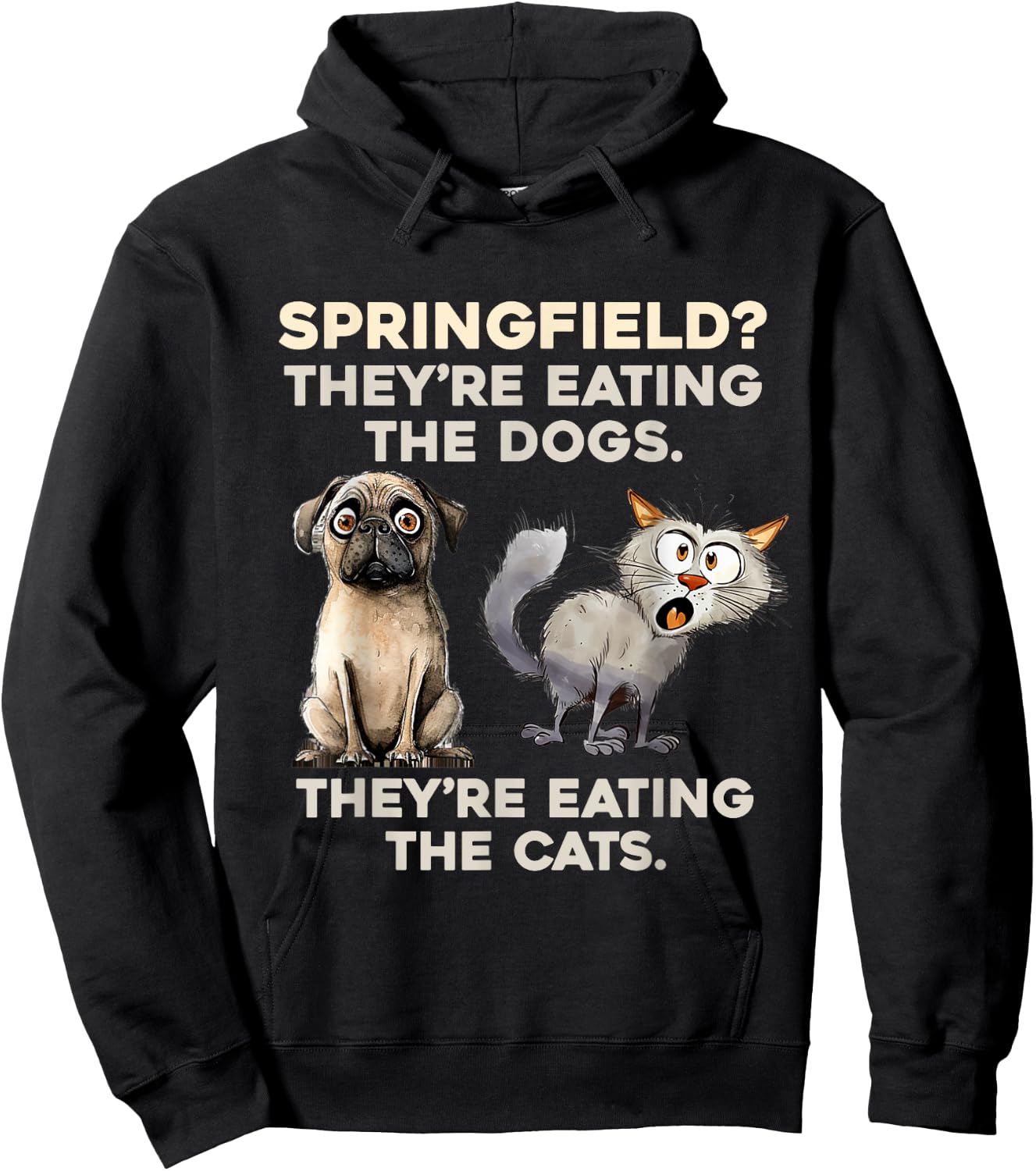 Springfield They are eating Dogs they are eating The cats Hoodie - Hoodie | Black