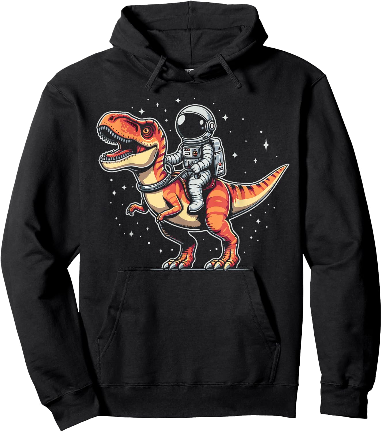 Astronaut Riding T-Rex Dinosaur Spaceman Cosmonaut Hoodie - Hoodie | Black