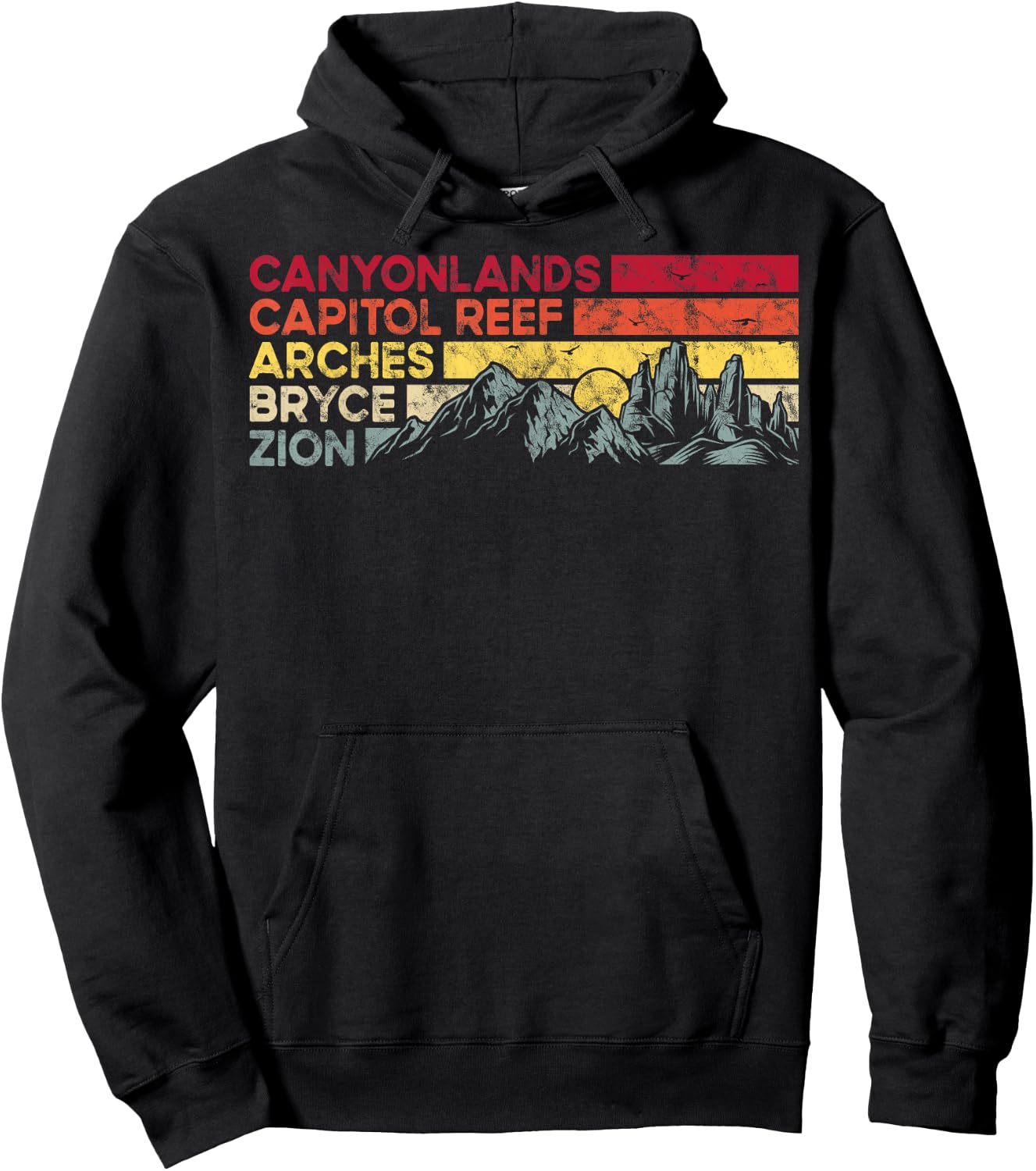 Vintage utah national parks Moab utah mighty five souvenir Hoodie - Hoodie | Black